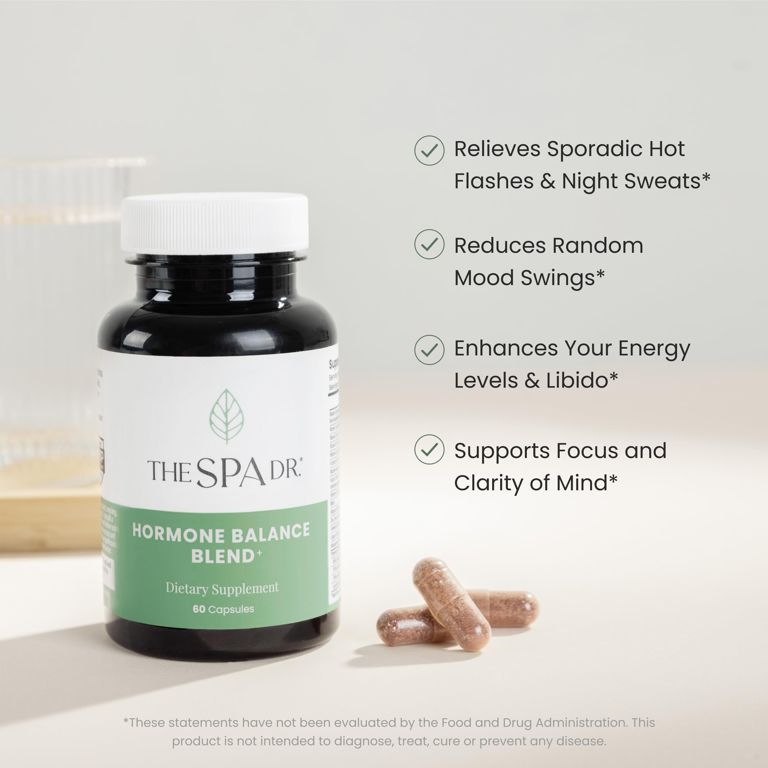 The Spa Dr. Hormone Balance for Women - Menopause Supplements for Women with Saw Palmetto, Chaste Tree Berry, Dong Quai for Night Sweats, Hot Flashes & Mood Swings - Menopause Support - 60 Capsules The Spa Dr. uk supplements