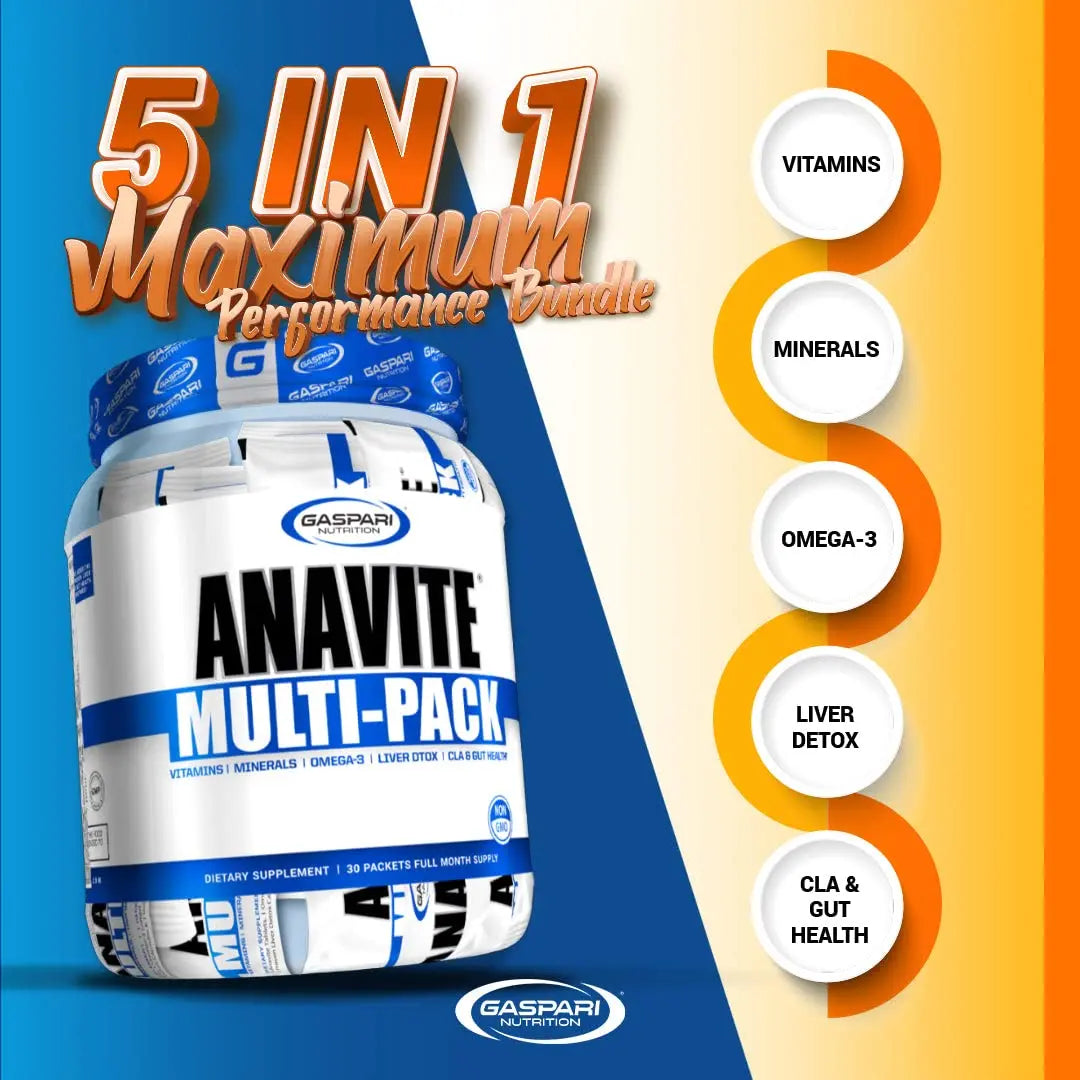 Gaspari Nutrition Anavite, Full Spectrum Multi-Vitamin Packs, Anavite Multivitamins, CLA, Omega 3s, Proven Gut, and Proven Liver Detox Gaspari Nutrition uk supplements