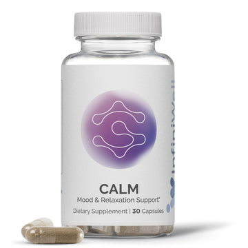 InfiniWell Calm - Mood & Cognitive Support Supplement for Adults with L-Theanine, Bacopa monnieri & DHH-B - Supports Relaxation, Focus & Mental Clarity (30 Capsules) InfiniWell uk supplements