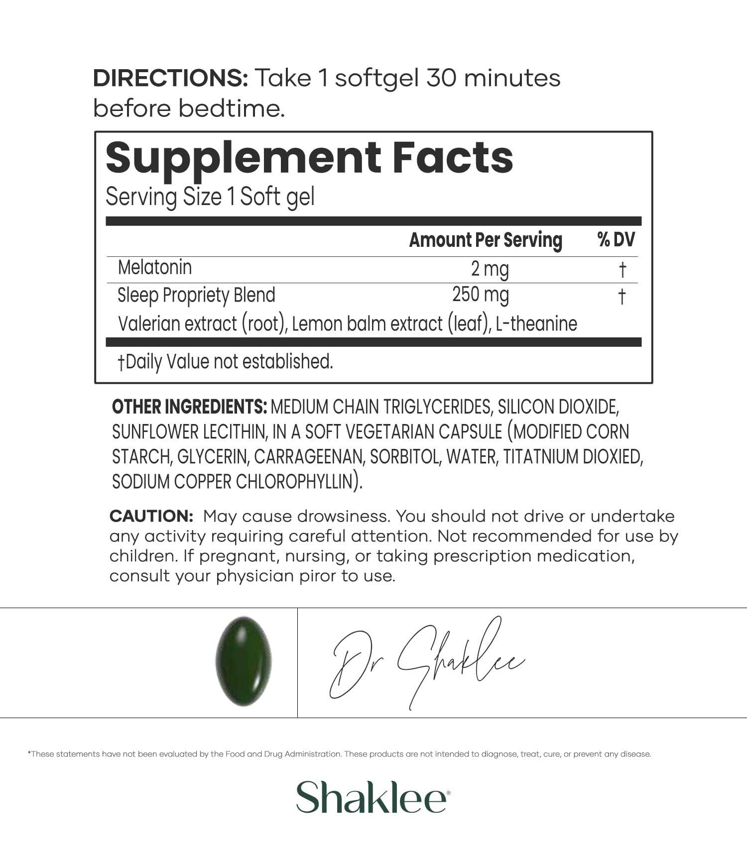 Shaklee - Dream Serene™ Melatonin Sleep Aid - Fall Asleep Faster, Wake Up Refreshed - with Melatonin, Valerian, Lemon Balm, L-Theanine - for Ultimate Beauty Sleep - 30 Softgels Shaklee uk supplements