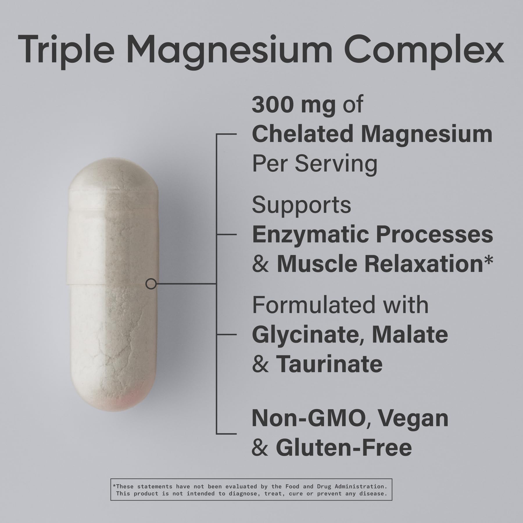 Sports Research® Chelated Triple Magnesium Complex with Glycinate, Taurinate & Malate (Chelamax®) for Enhanced Bioavailability* - 300 mg per Serving, Non-GMO, Certified Vegan, 120 Veggie Capsules Sports Research uk supplements