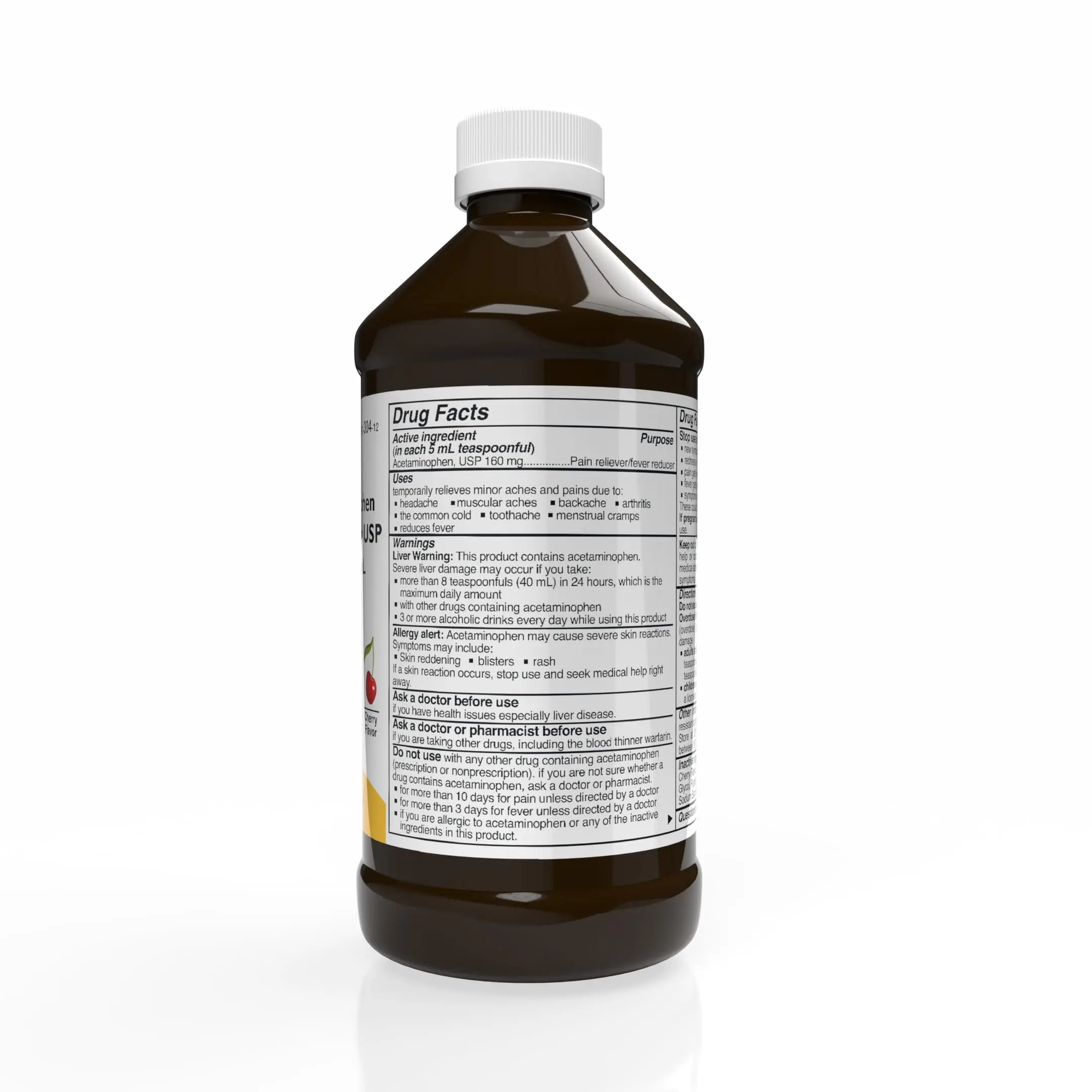 Rising Health Acetaminophen Oral Solution USP, 160 mg/5 mL | Pain & Fever Reliever | Cherry Flavor | Available in 118 mL & 473 mL (118ml - 4oz) Rising uk supplements