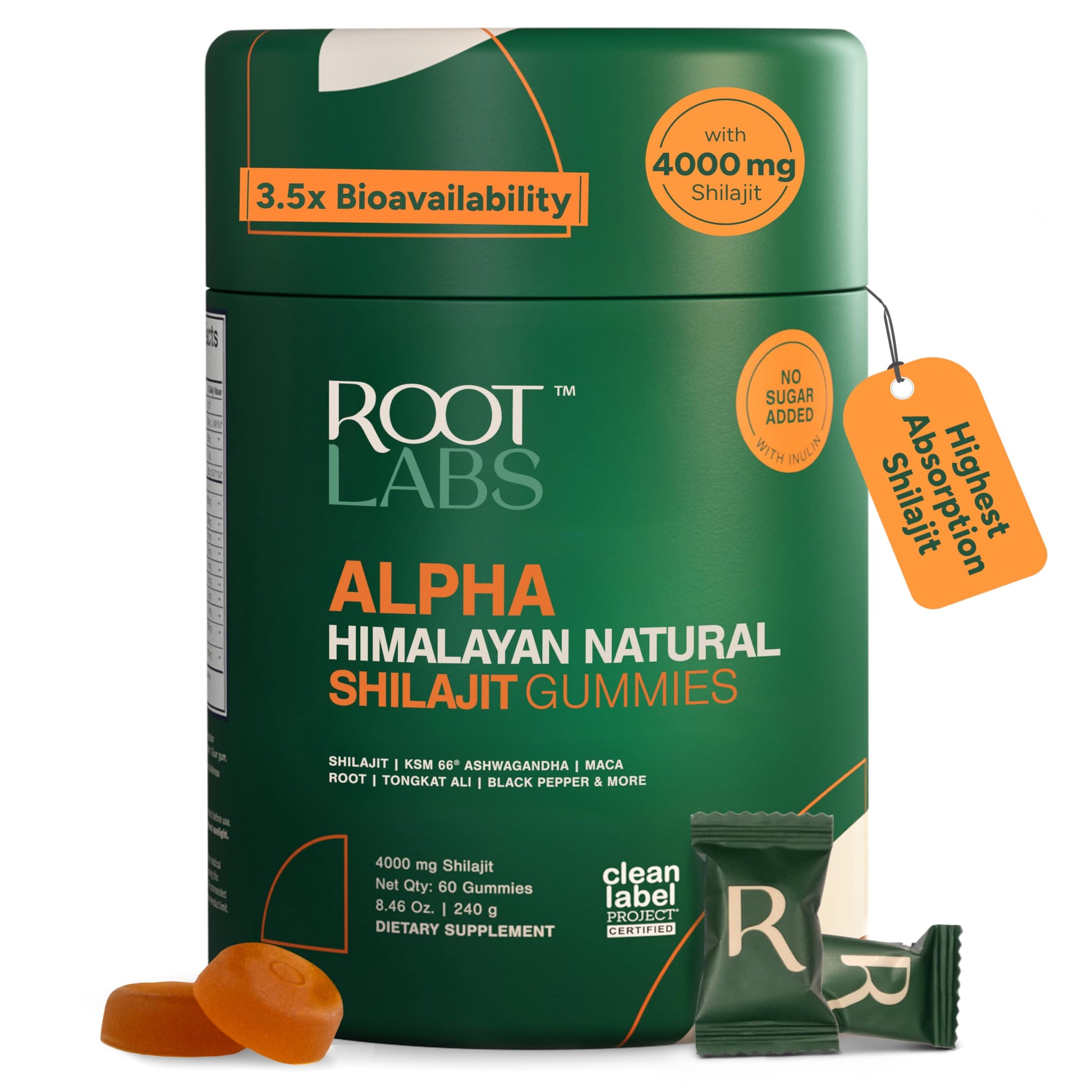 ROOT LABS 10-in-1 Alpha Shilajit Gummies | 4000 mg Pure Himalayan Shilajit with Tongkat Ali & Maca Root | Shilajit for Men & Women | ShilAbsorb Bioavailability Tech | Sugar-Free, Vegan | 60 Gummies ROOT LABS uk supplements