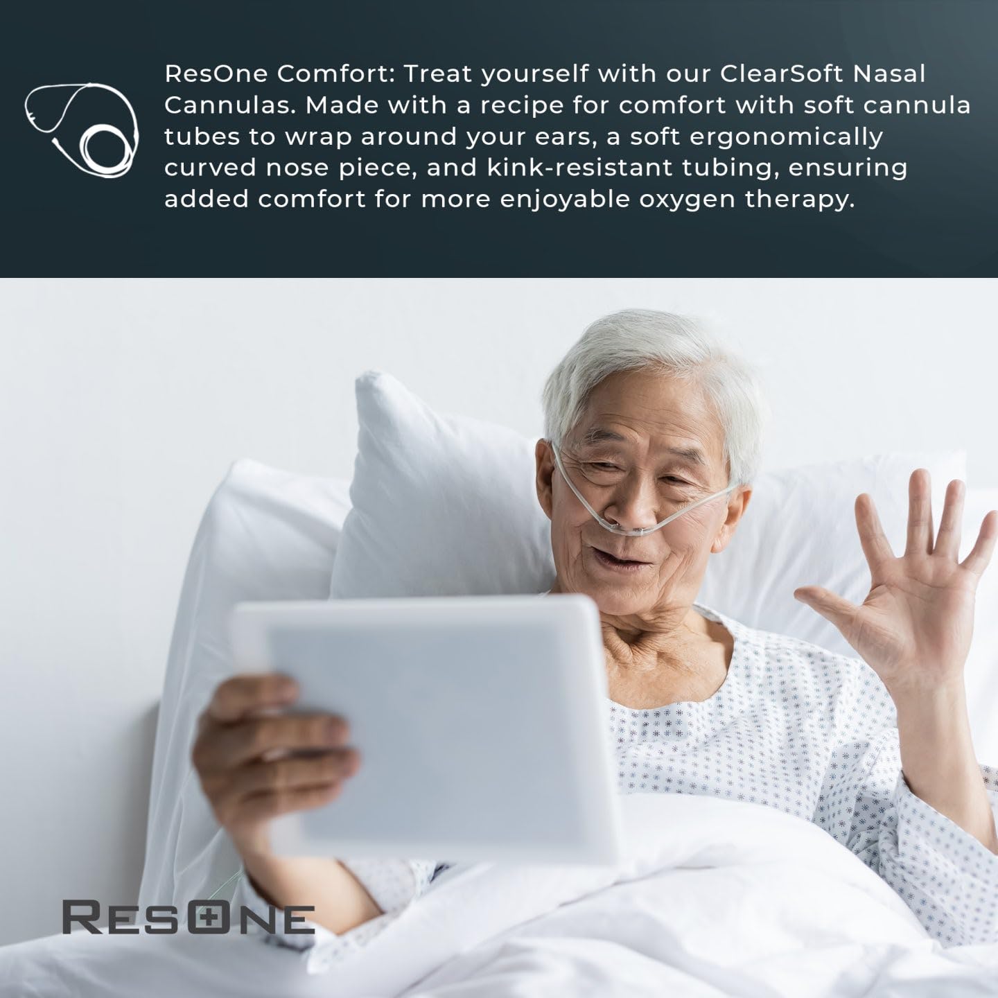 ResOne Soft Nasal Cannula 5-Pack - Oxygen Cannula, Curved Prongs, 4Ft Crush-Resistant Tubing ResOne uk supplements