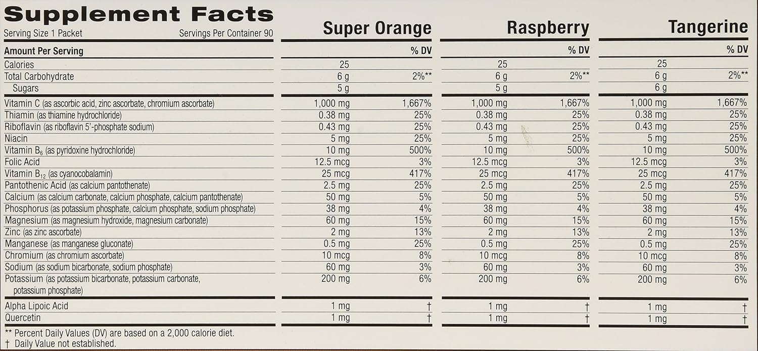Emergen-C 1,000 mg Vitamin C Dietary Supplement Drink Mix, Super Orange/Raspberry Emergen-C uk supplements