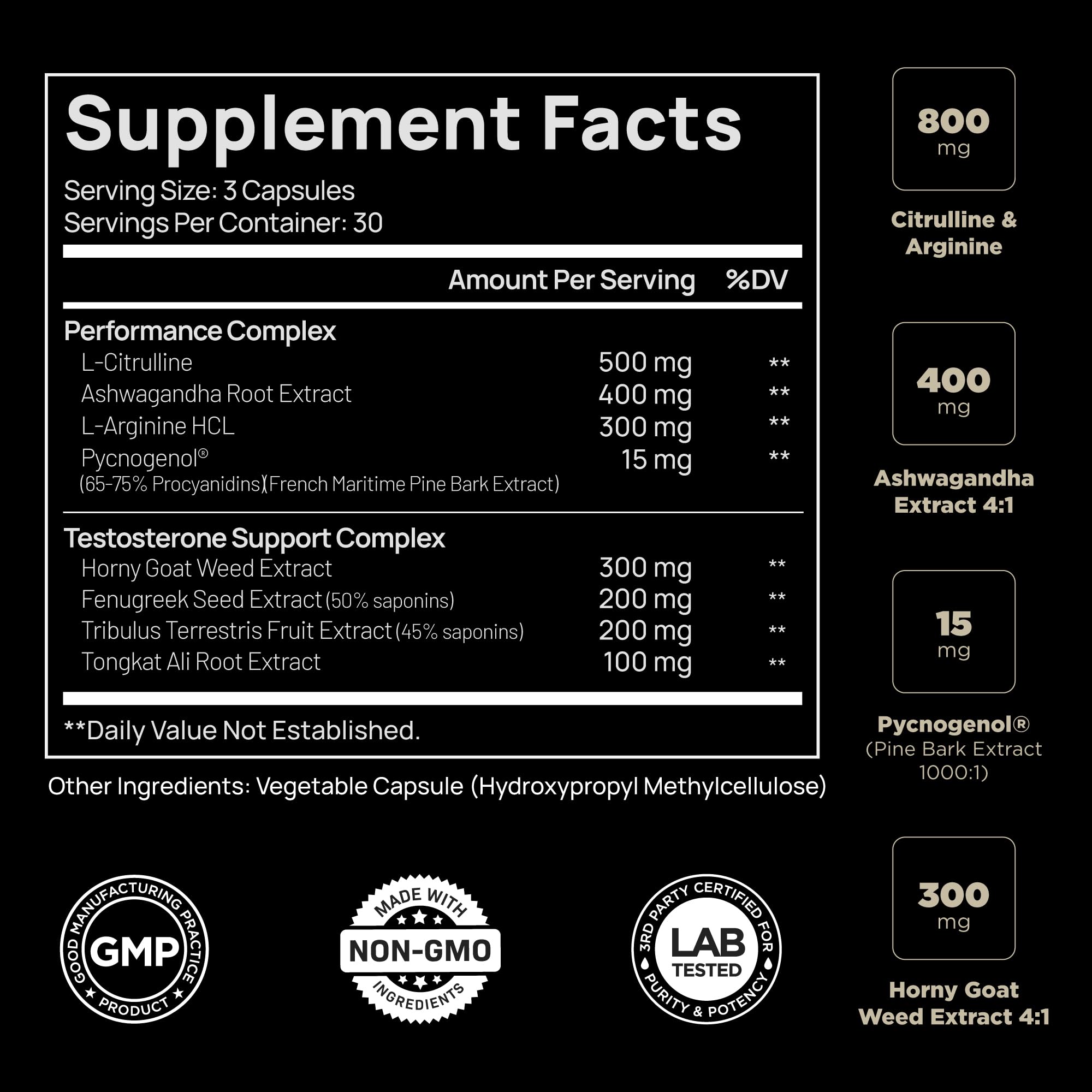 21,800mg Testosterone Booster for Men 8X Strength w. Ashwagandha, Tongkat Ali TERRA ELMNT uk supplements