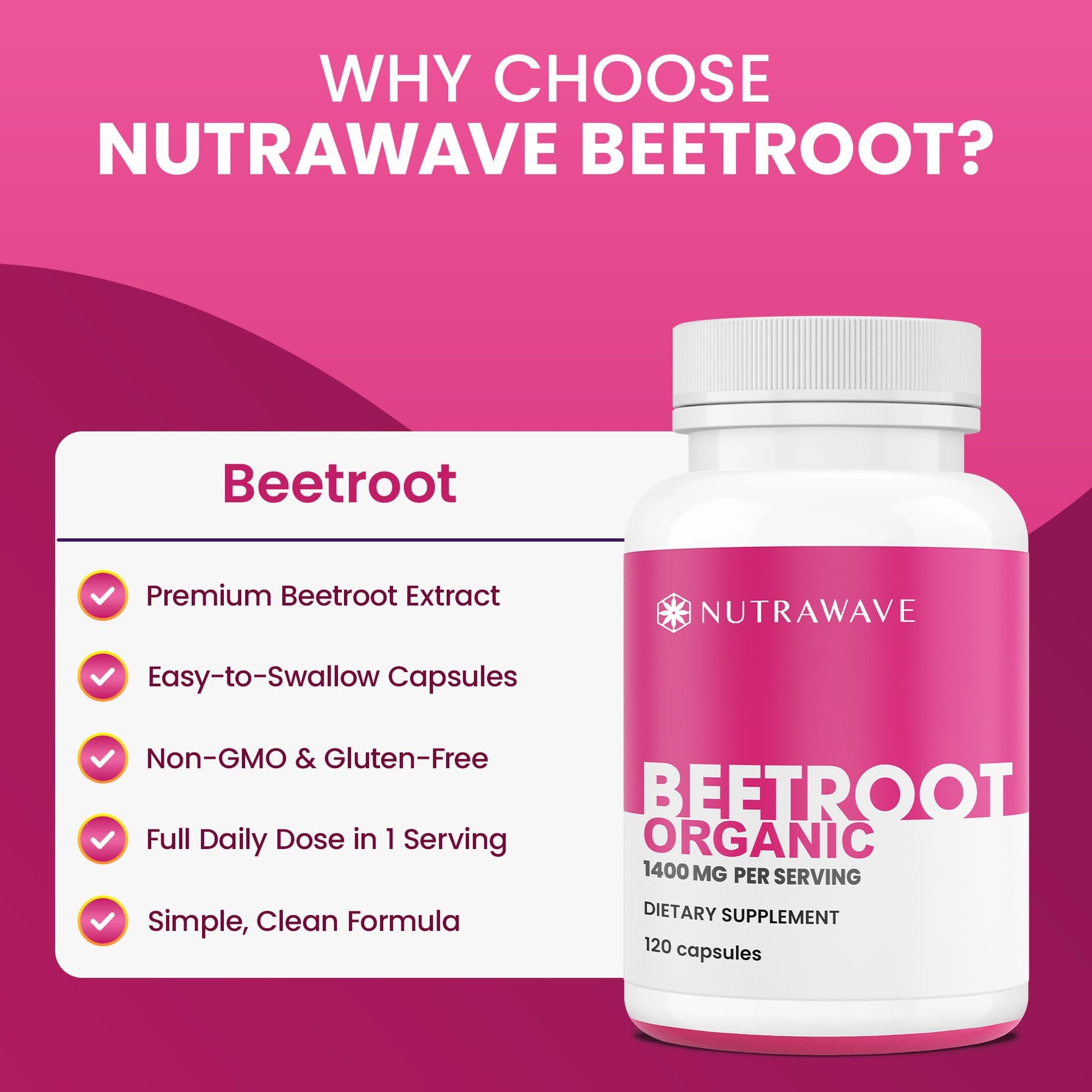 Nutra Wave 1400mg Organic Beet Root Capsules Per Serving – Nitric Oxide Booster for Men – Supports Blood Pressure, Energy, Circulation & Heart Health – Non-GMO, Vegan – 120 Capsules / 60 Day Supply Nutra Wave uk supplements