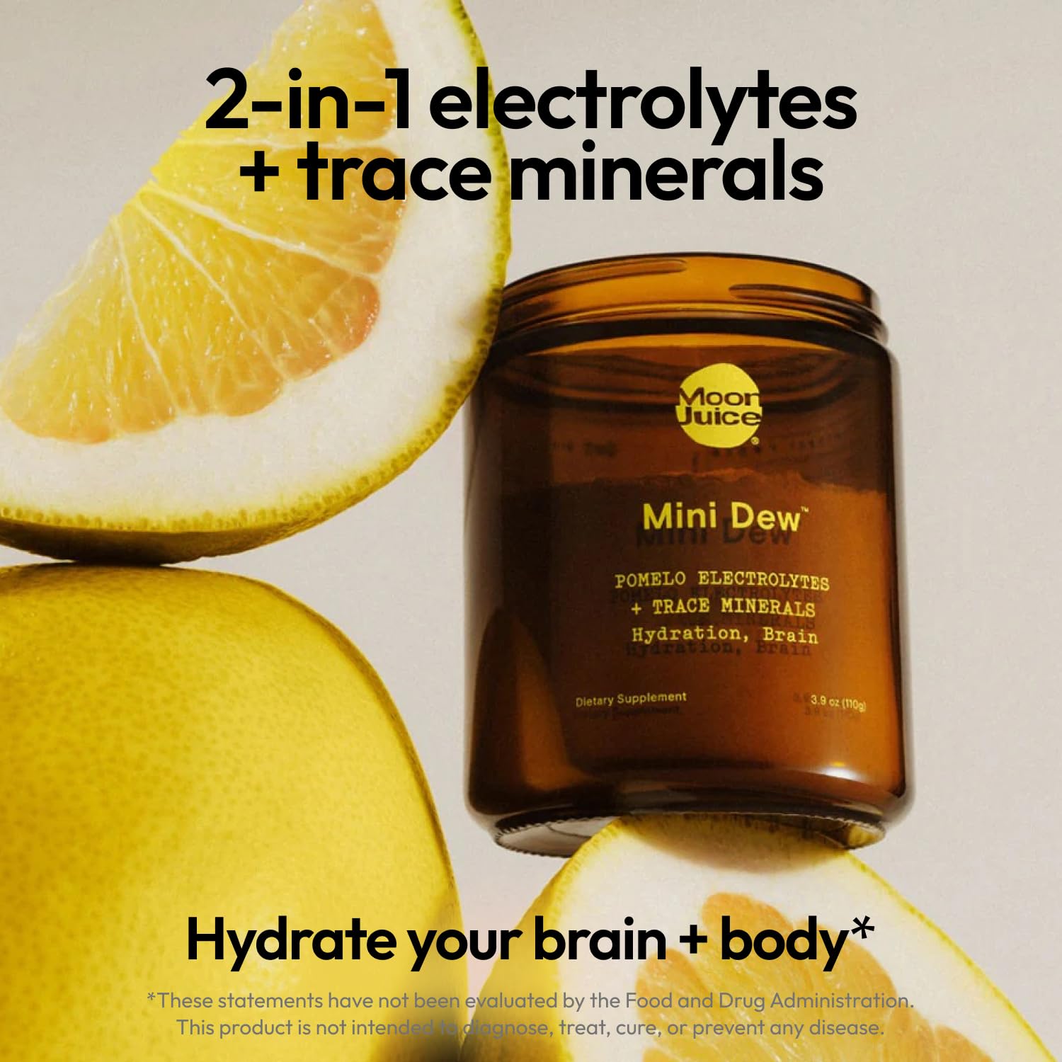Moon Juice Mini Dew Electrolytes Powder - Sugar Free Minerals & Electrolyte Hydration Powder for Instant Hydration & Brain Support - Magnesium, Calcium, Potassium, Pink Salt, Pomelo, 30 Servings Moon Juice uk supplements