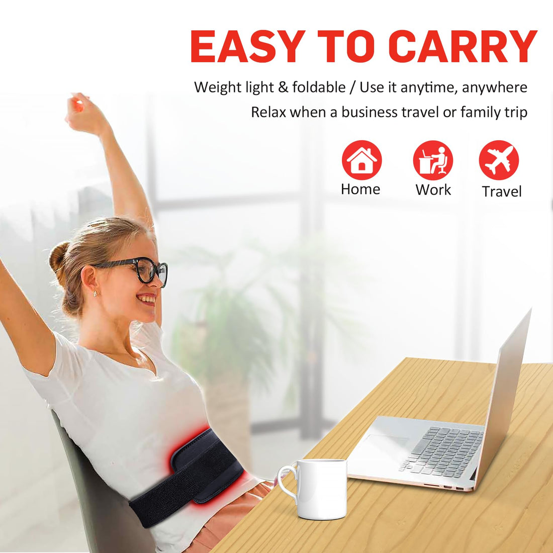 Red Light Therapy Belt, Infrared Light Therapy for Body, Wearable Wrap with Timer GMOWNW uk supplements