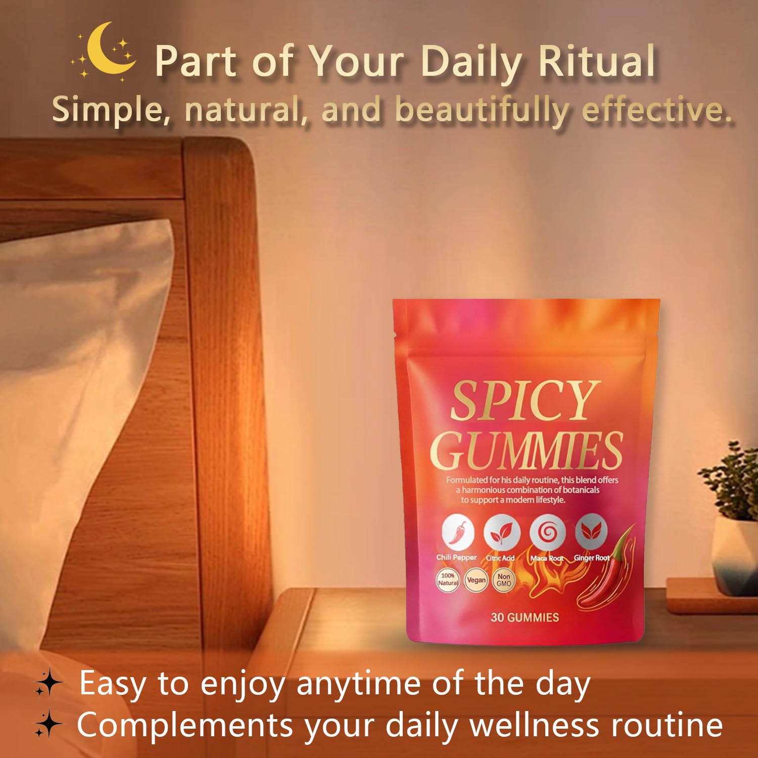 Spicy Square Gummy, Hot Peach Gummies – Natural Chili Flavor, 30 Gummies Voererh uk supplements