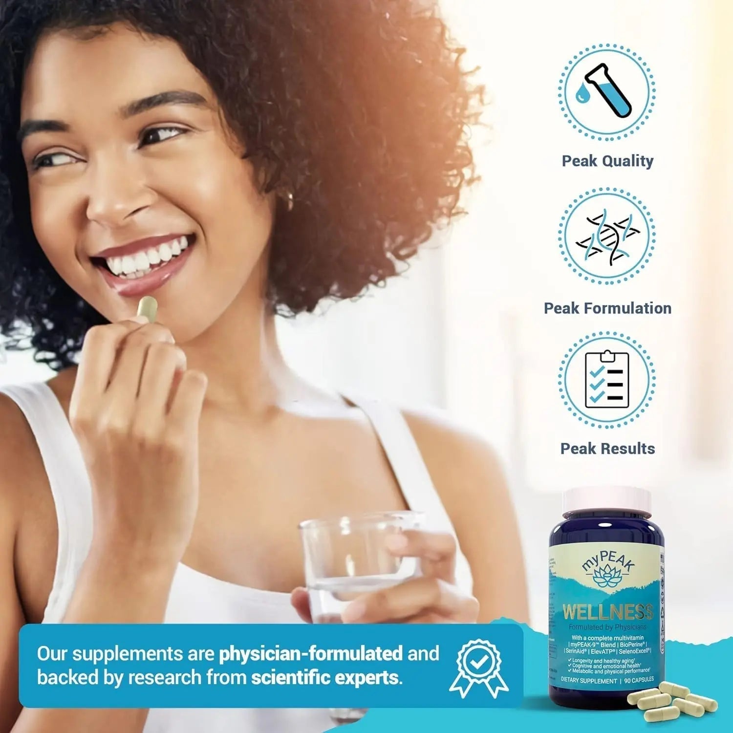 myPEAK Wellness Award-Winning Vegan Multivitamin with ElevATP Ancient Peat Extract, Natural Astaxanthin, Iron, Resveratrol and Alpha GPC myPEAK uk supplements