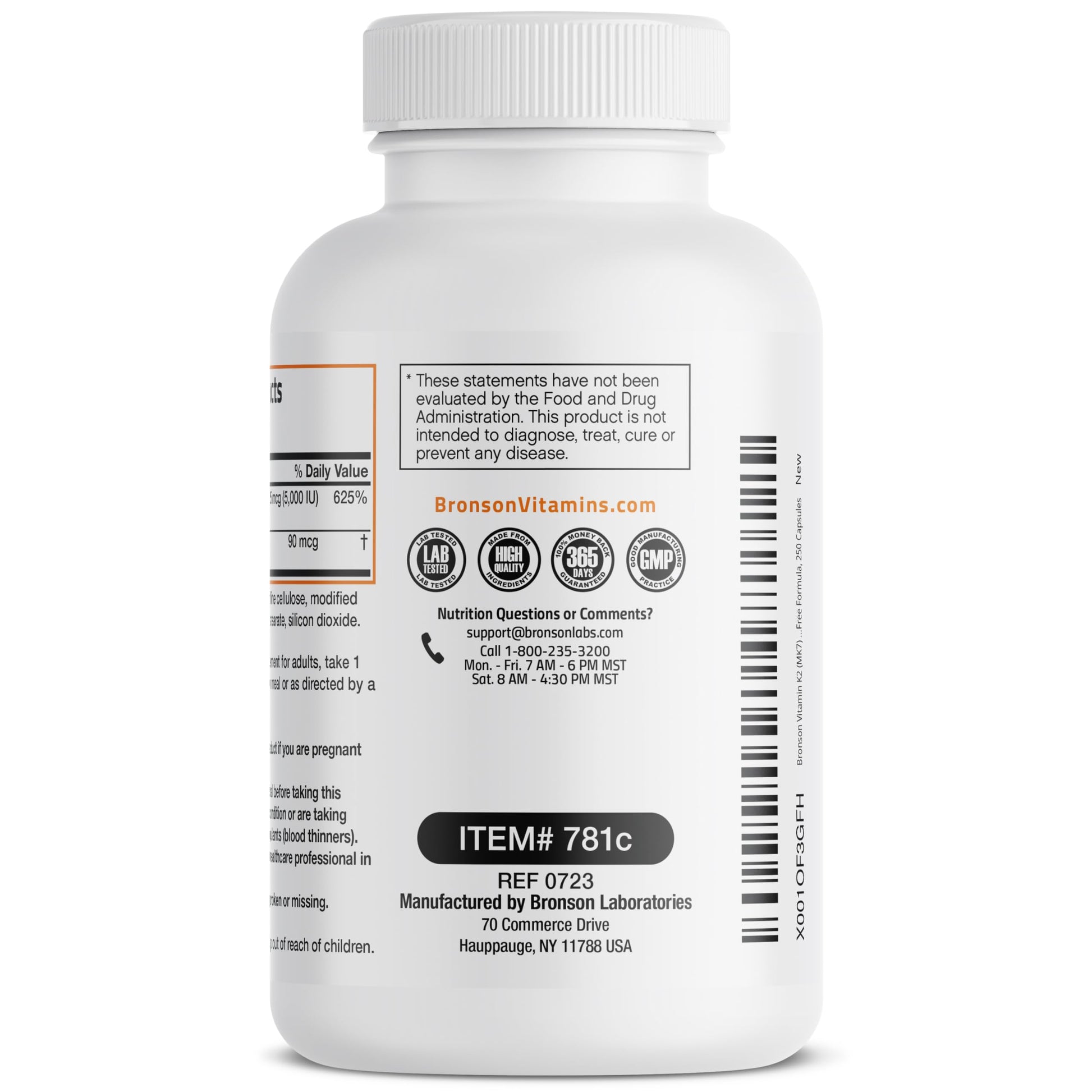 Bronson Vitamin K2 (MK7) with D3 Supplement Bone and Heart Health Non-GMO Bronson uk supplements