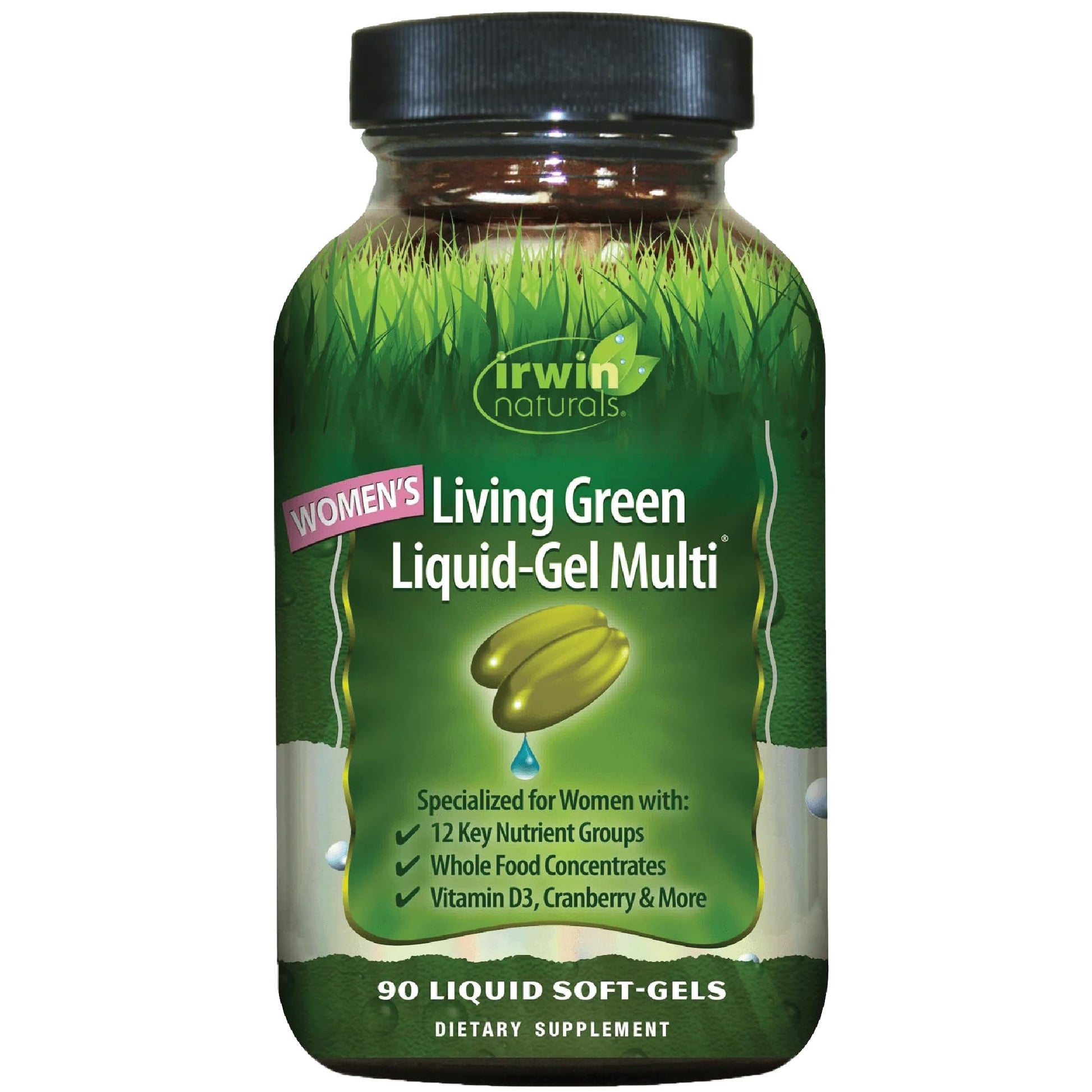 Irwin Naturals Women’s Living Green Liquid-Gel Multi - Whole Food Multivitamin for Women with 70 Nutrients, Omega Oils & Greens Blend - Liquid Soft-Gels with BioPerine® for Absorption - 120 Count Irwin Naturals uk supplements
