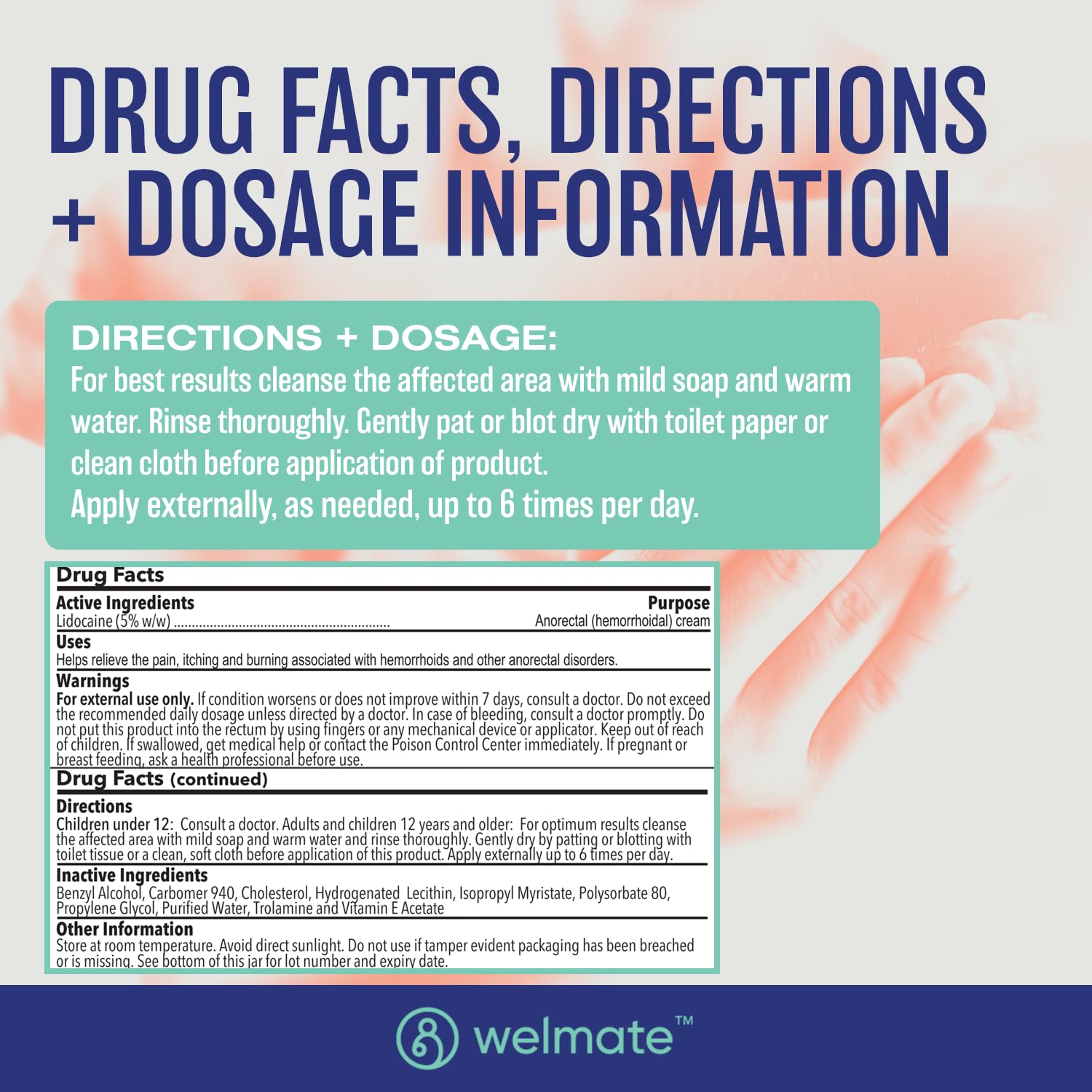 WELMATE | 5% Lidocaine | Numbing Cream Maximum Strength | Topical Anesthetic WELMATE uk supplements
