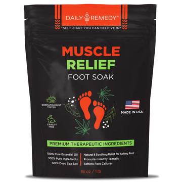 Muscle Relief Foot Soak with Epsom Salt, Made in USA, Soothe Foot Aches, Muscle Pain DAILY REMEDY uk supplements