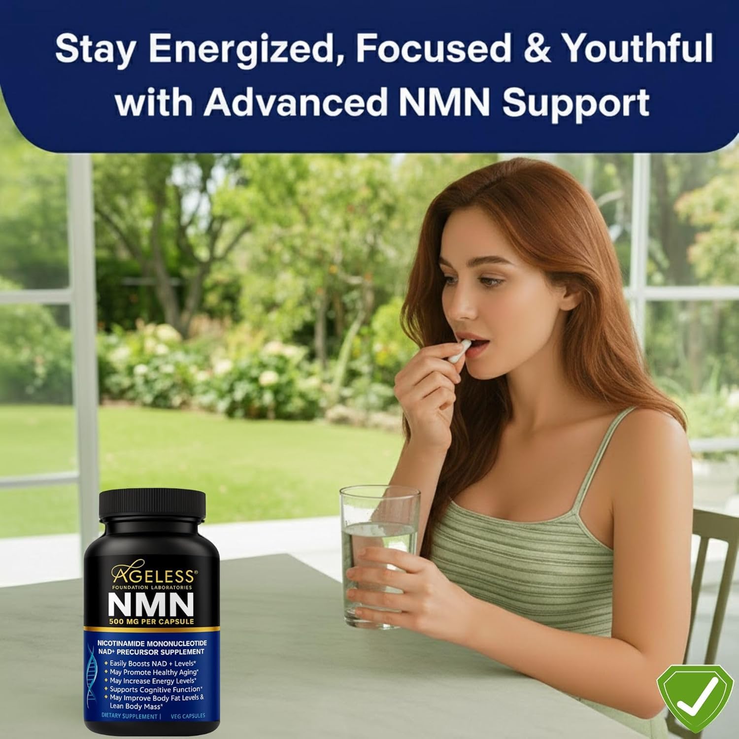 NMN Supplement 500mg Nicotinamide Mononucleotide | Supports NAD+ Levels, Energy, Cognitive Function, Muscle Health & Healthy Body Composition – Capsules (30) Ageless Foundation Laboratories uk supplements