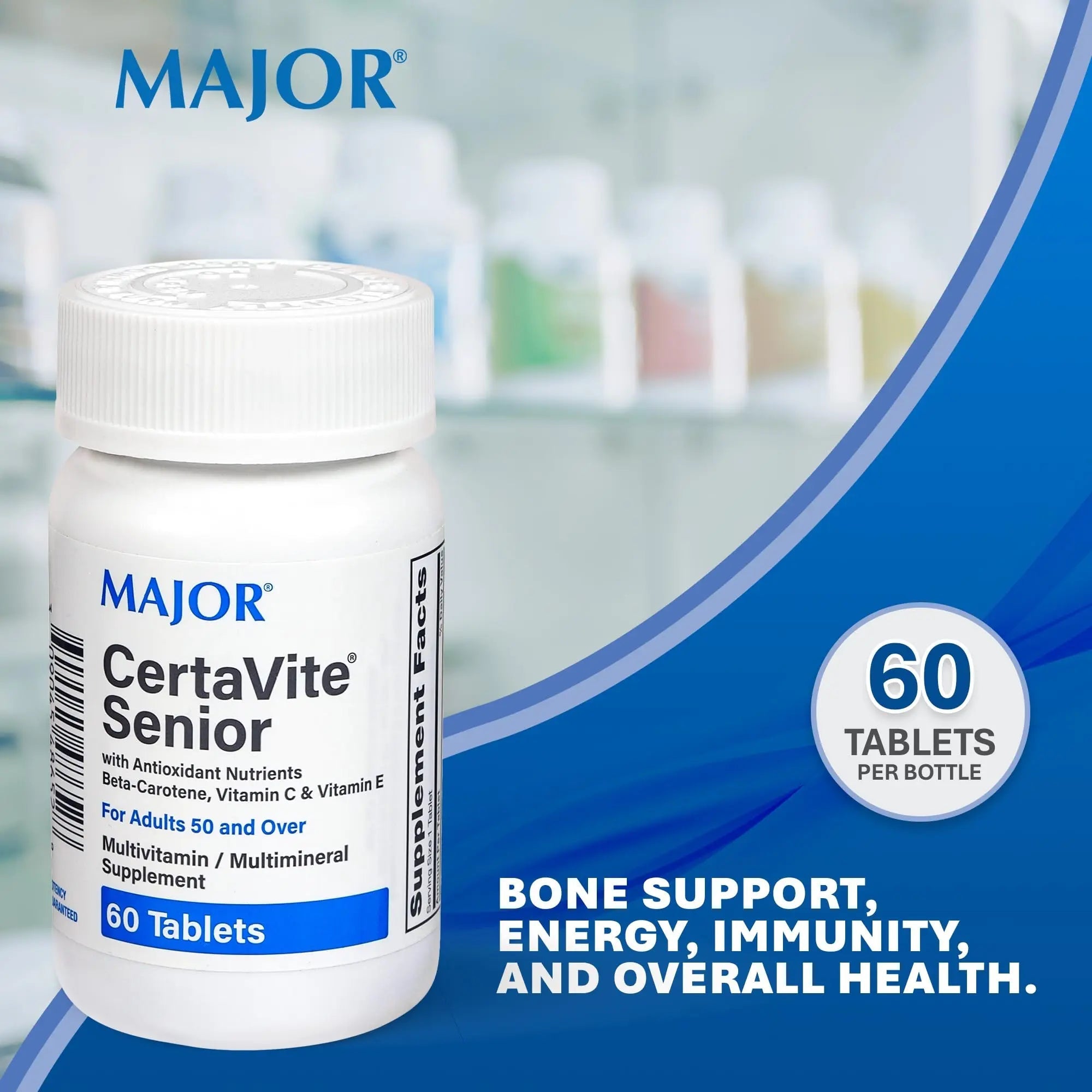 MAJOR CertaVite Senior Multivitamin with Antioxidants – Multivitamin for Women and Men with Beta-Carotene, Iron MAJOR uk supplements