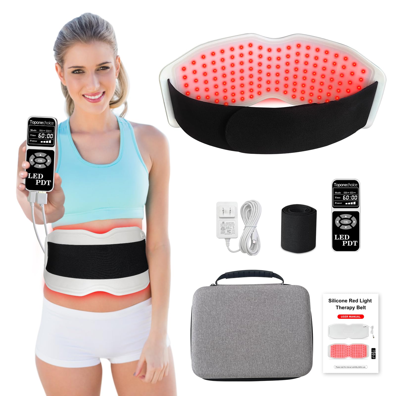 Toponechoice Red Light Therapy Belt, 450pcs 660nm 850nm 940nm, Infrared Light Therapy Toponechoice uk supplements