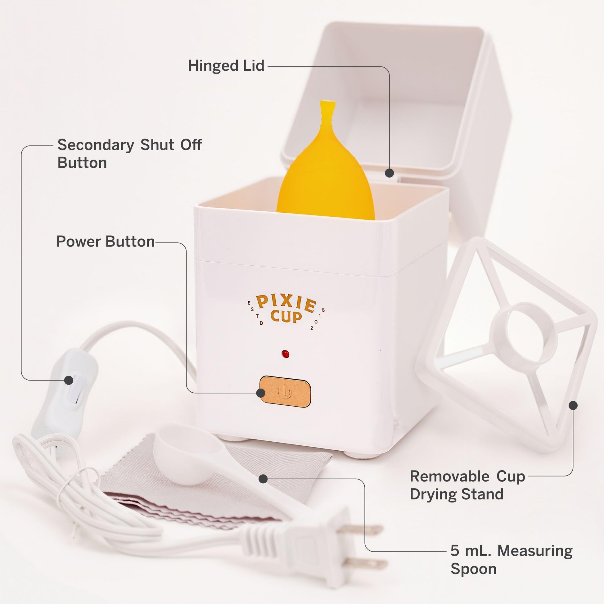 Pixie Menstrual Cup Steamer Sterilizer with A Small Period Cup - Ranked 1 for Most Comfortable Reusable Pixie Cup uk supplements