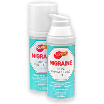 Stopain Migraine Pain Relief Gel Pump, 1.62oz (2 Pack), USA Made, Max Strength Fast Acting Research Proven Effective Topical, No Known Side Effects or Drug Interactions, HSA FSA Approved Products Stopain uk supplements