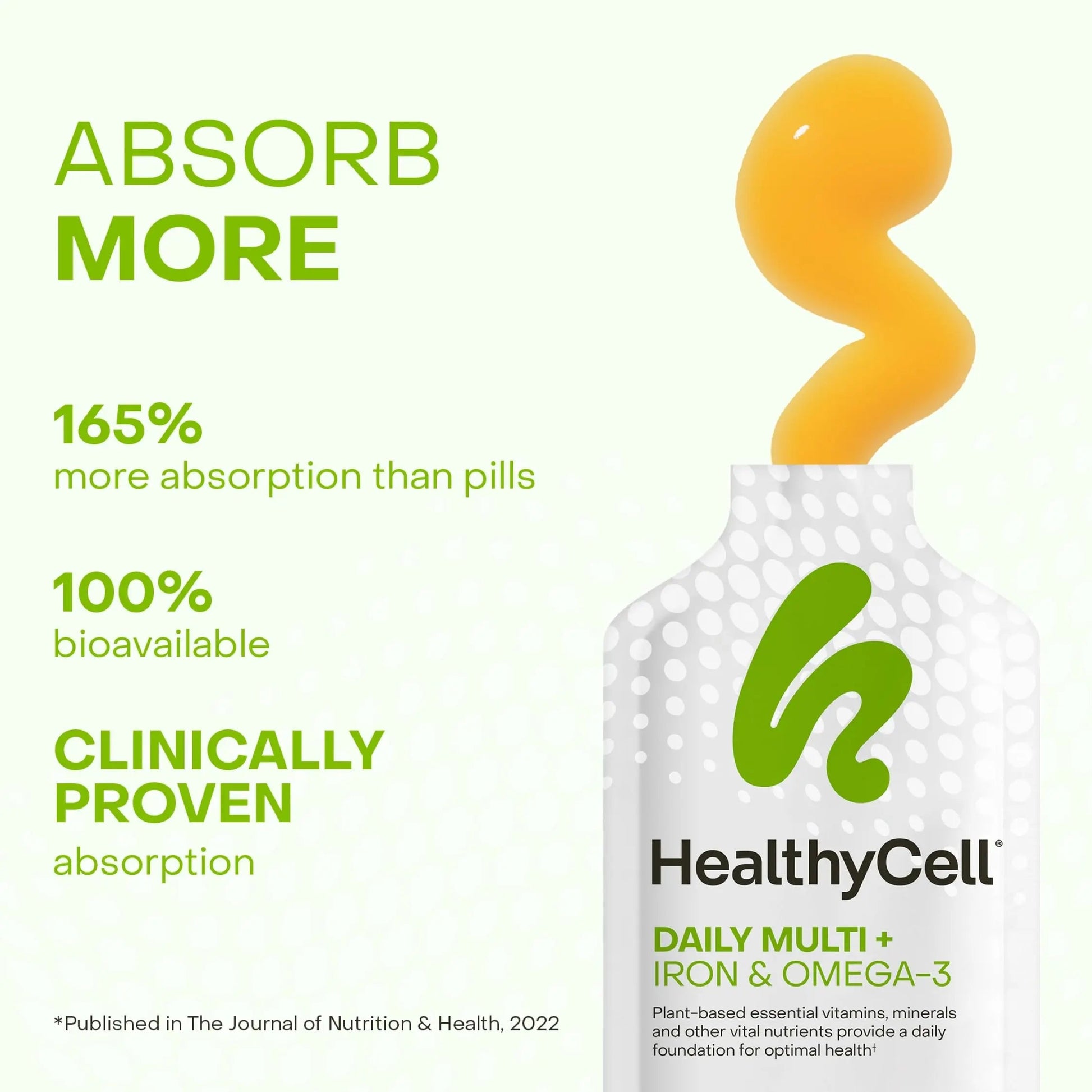 Healthycell Vegan Daily Multivitamin Liquid Supplement with Iron and Omega-3, 25+ Essential Vitamins, Minerals & Nutrients for Brain Healthycell uk supplements