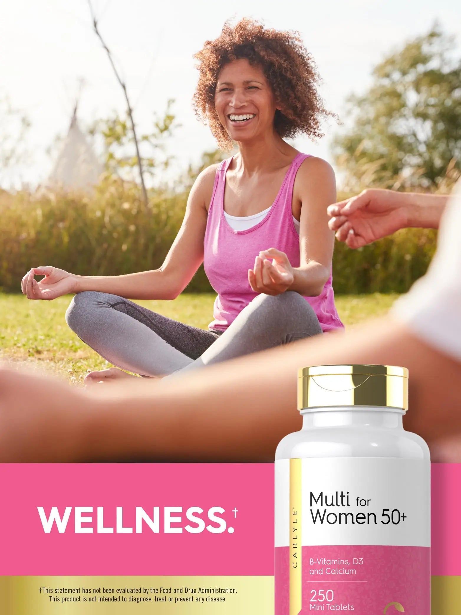 Carlyle Multivitamin for Women 50 Plus | 250 Mini Tablets | Iron Free Supplement | Vitamins A, B12, C, D3, Folate (as Folic Acid) and Calcium | Carlyle uk supplements