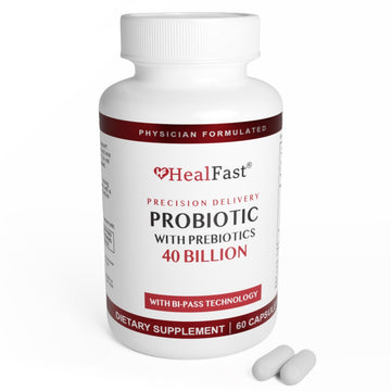 HealFast Physician Formulated Probiotic Supplement - 40 Billion CFU - Live Prebiotics and Probiotics for Men and Women - Probiotics for Gut Health - Non-GMO and Vegan - 30 Day Supply HealFast uk supplements
