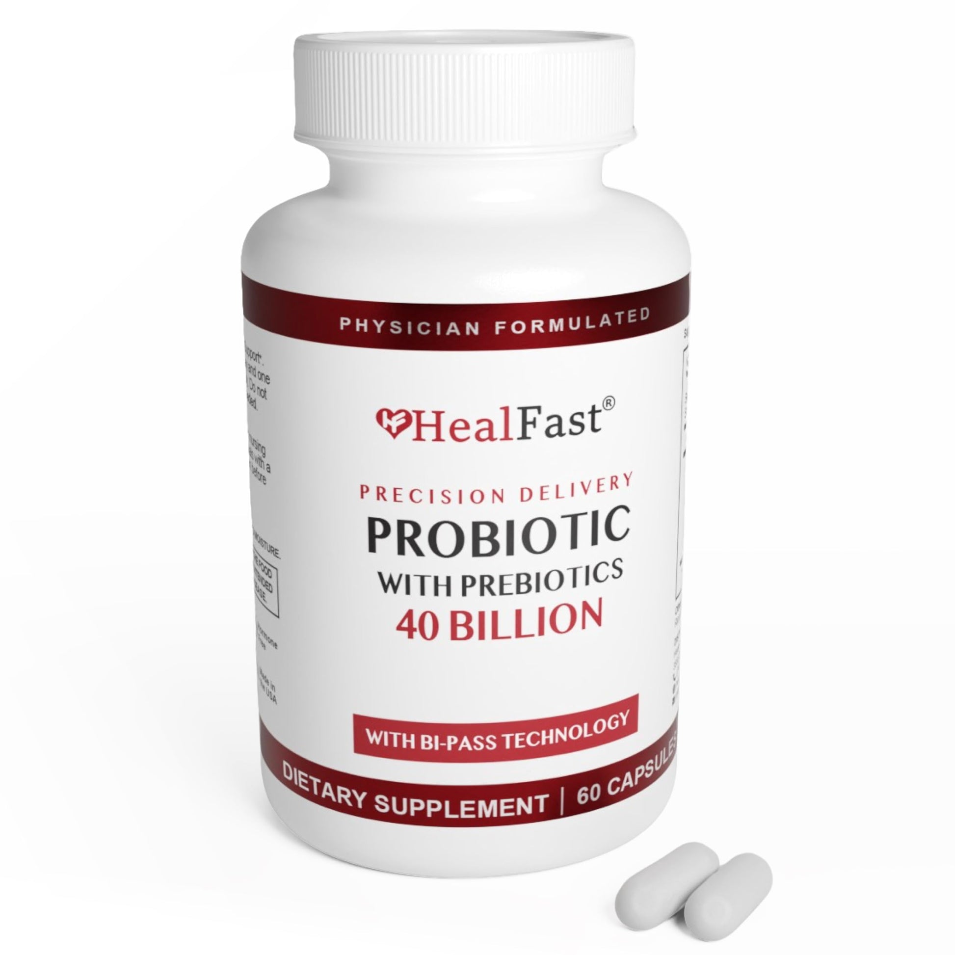 HealFast Physician Formulated Probiotic Supplement - 40 Billion CFU - Live Prebiotics and Probiotics for Men and Women - Probiotics for Gut Health - Non-GMO and Vegan - 30 Day Supply HealFast uk supplements
