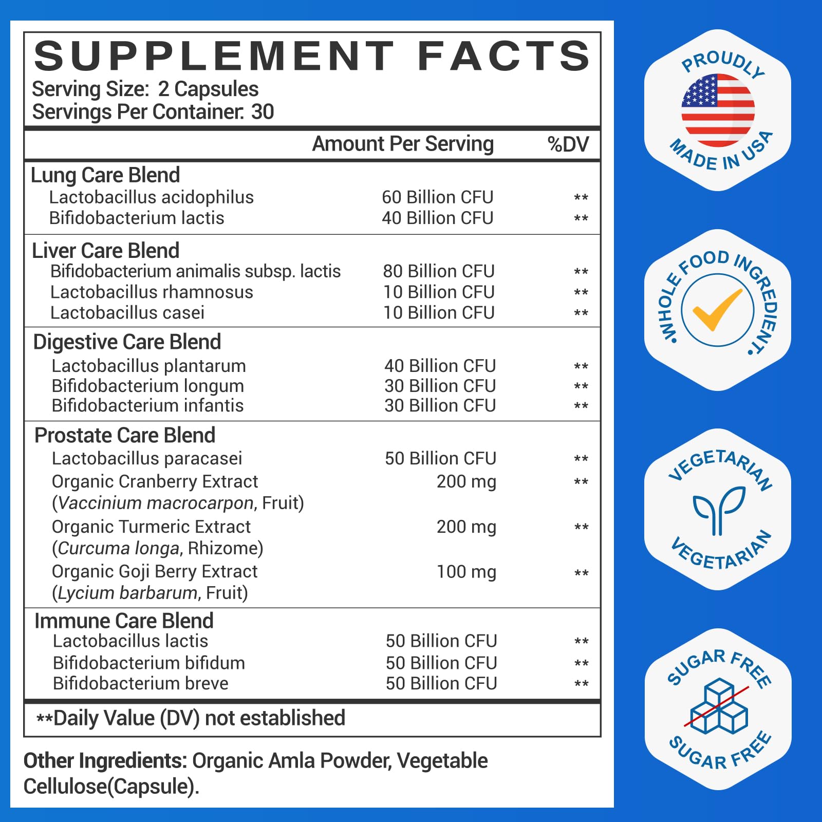 Probiotics for Men, 500 Billion CFU & 12 Mens Probiotic for Digestive Health + 4 Organic Prebiotic Fiber, for Digestive, Gut, Immune Health, Bloating, Gas, Energy Support, Shelf Stable - 120 Capsules CFUKING uk supplements