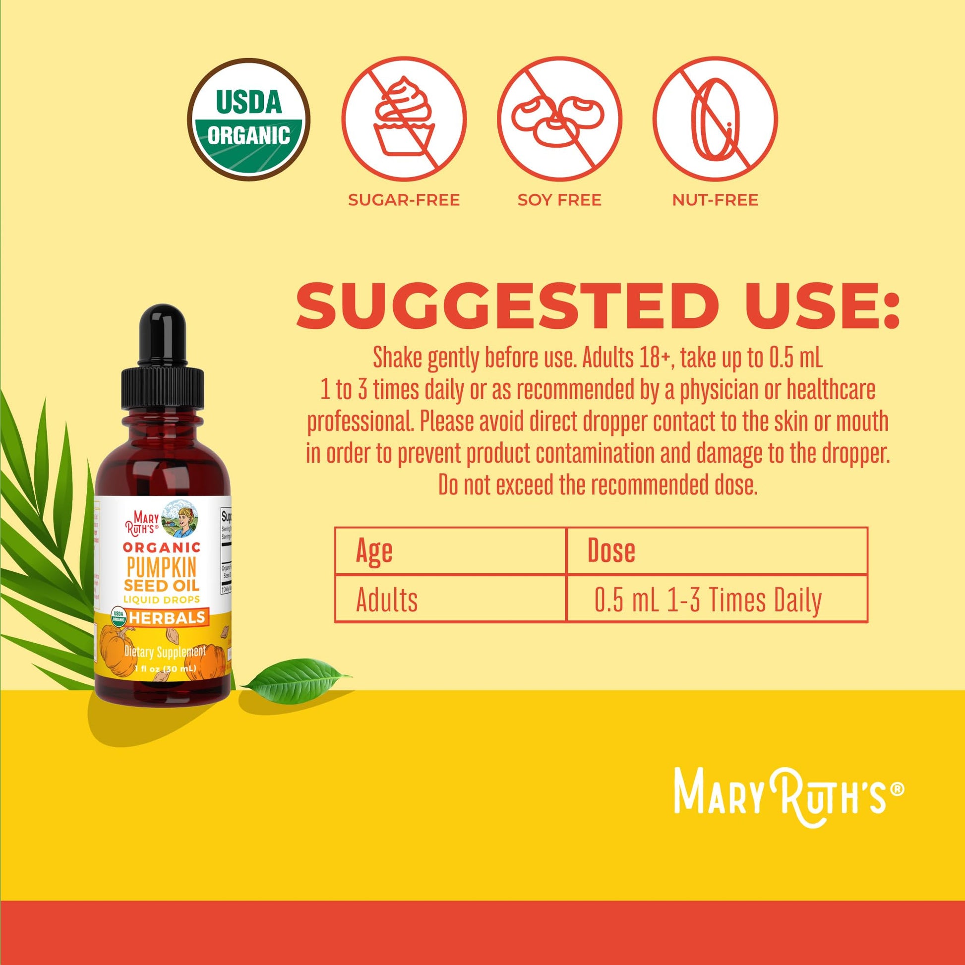 MaryRuth Organics Pumpkin Seed Oil Cold Pressed | 2 Month Supply | USDA Organic Pumpkin Seed Liquid Drops for Men and Women | Urinary Health in Men | Sugar Free | Vegan | Non-GMO | 60 Servings MARYRUTH'S uk supplements