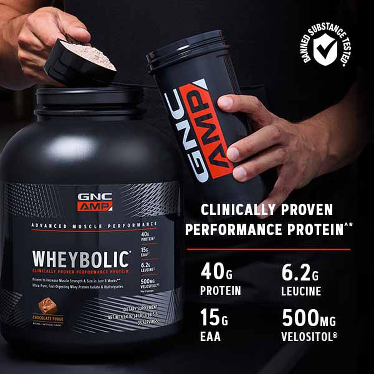 GNC AMP Wheybolic Protein Powder | Targeted Muscle Building and Workout Support Formula GNC uk supplements