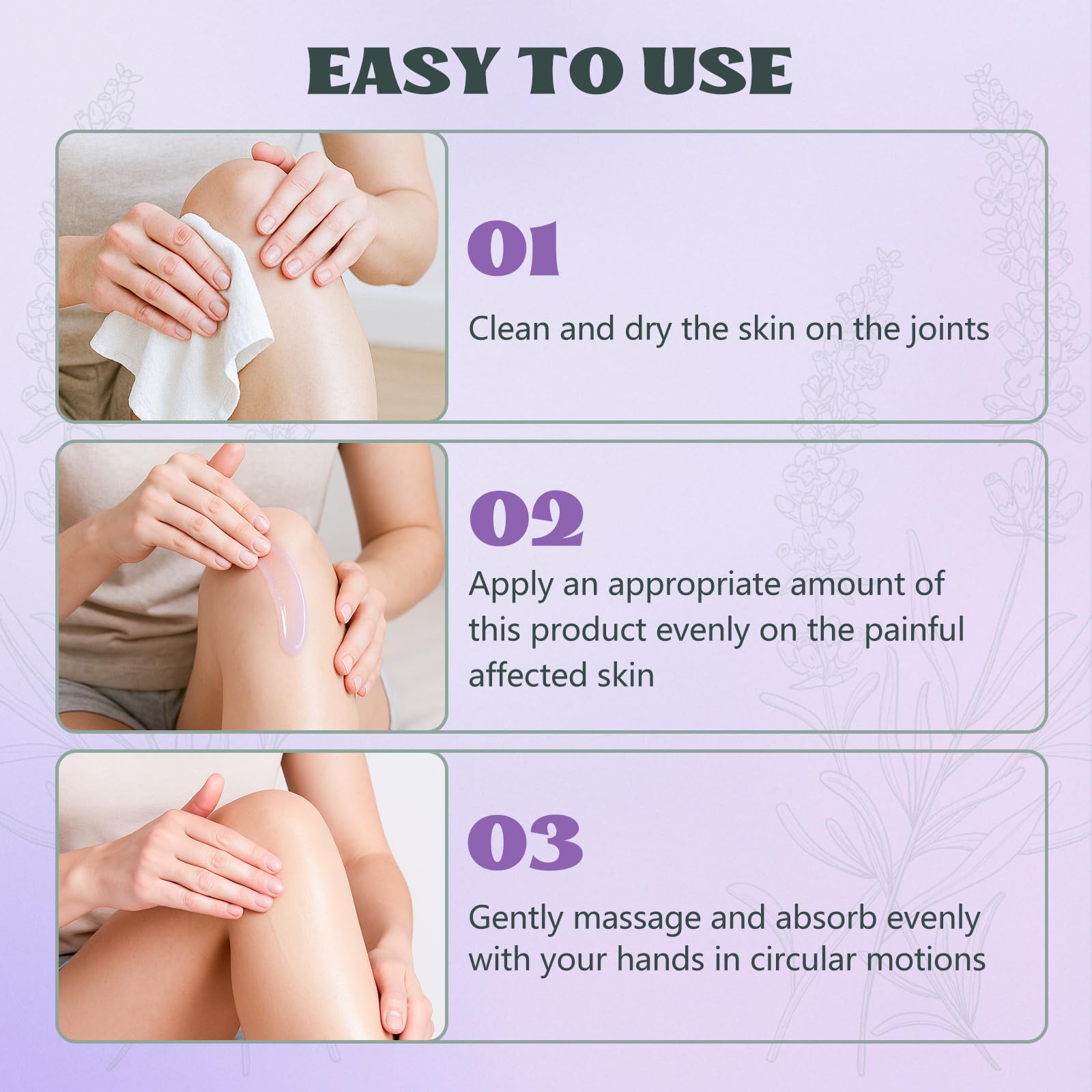 Soothing Massage Gel (100g) - Joint Relief Purple Gel, Natural Ingredients Soothing Relief Cream, Fast-Absorbing Jointgel Cream for Soothing Joint, Shoulder, Knee, Back, Lumbar & Muscle Stiffness Vereclue uk supplements