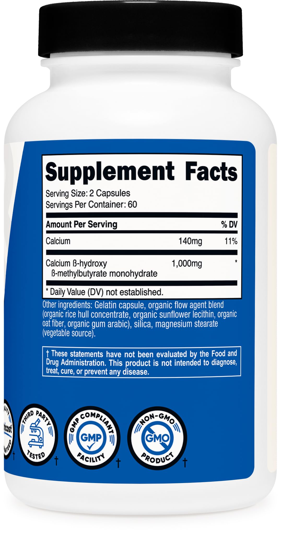Nutricost HMB (Beta-Hydroxy Beta-Methylbutyrate) 1000mg (120 Capsules) - 500mg Per Capsule, 60 Servings - Gluten Free and Non-GMO Nutricost uk supplements