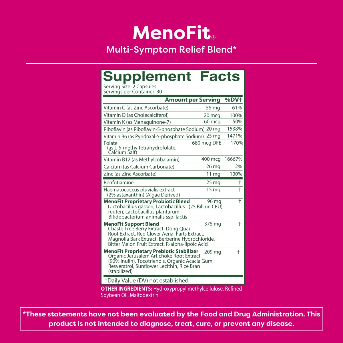MENOLABS MenoFit, Menopause Supplements for Women - 60 Capsules - Advanced Women’s Probiotic with Vitamins and Red Clover for Gut Health, Hot Flashes and Hormone Balance for Women MENOLABS uk supplements