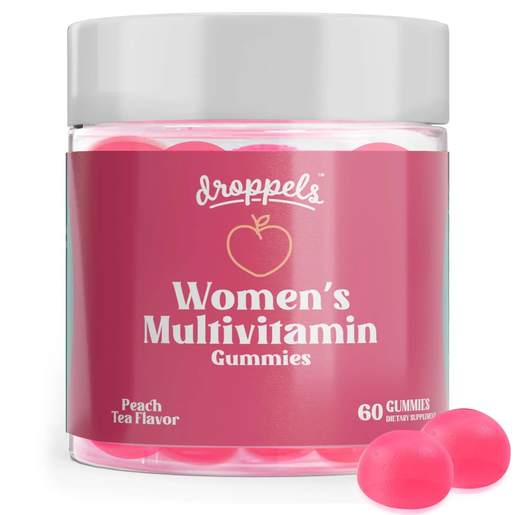 Droppels Women's Multivitamin Gummies with Folic Acid, Vitamins A, D, C, E, K, B6, B12, Biotin & More | Vegan, Non-GMO & Pectin-Based Daily Vitamins for Women | Droppels uk supplements