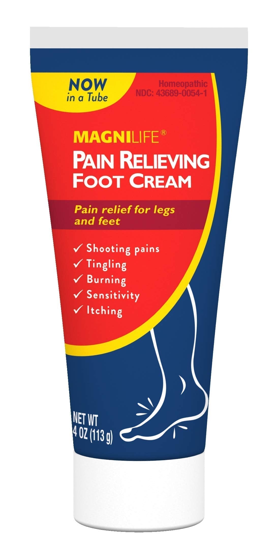 MagniLife Pain Relieving Foot Cream, 4 oz Tube, Soothing Relief for Soreness, Pain, Burning, Tingling, Itching or Sensitivity in Feet & Legs, Moisturizing & Hydrating Foot Cream, No Petroleum MagniLife uk supplements