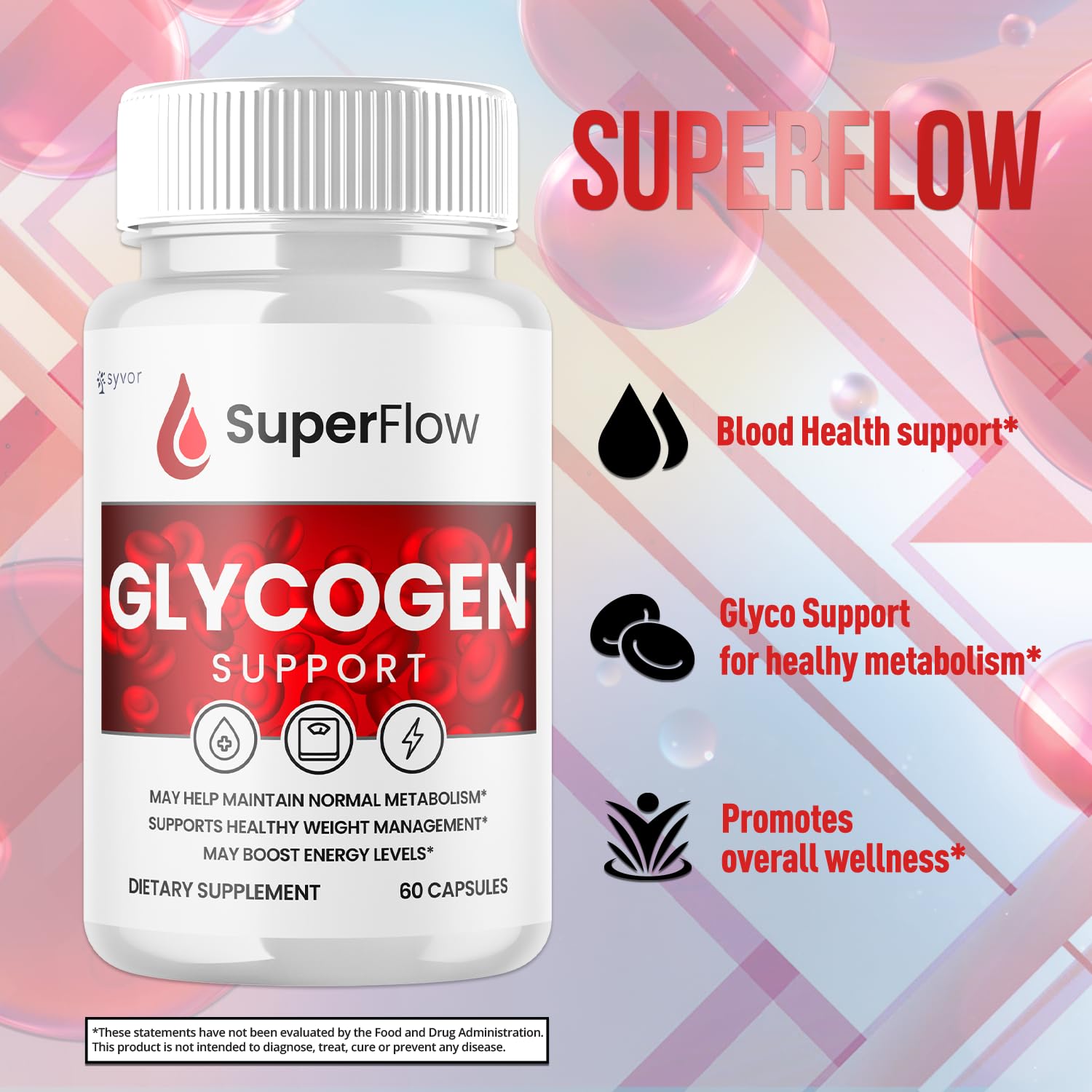(2 Pack) Super Flow Glycogen Support, Official SuperFlow Advanced Formula Glyco Optimizer Capsules, All Natural Super Flow Pills, Daily Wellness Supplement to Support Healthy Balance (120 Capsules) Syvor uk supplements