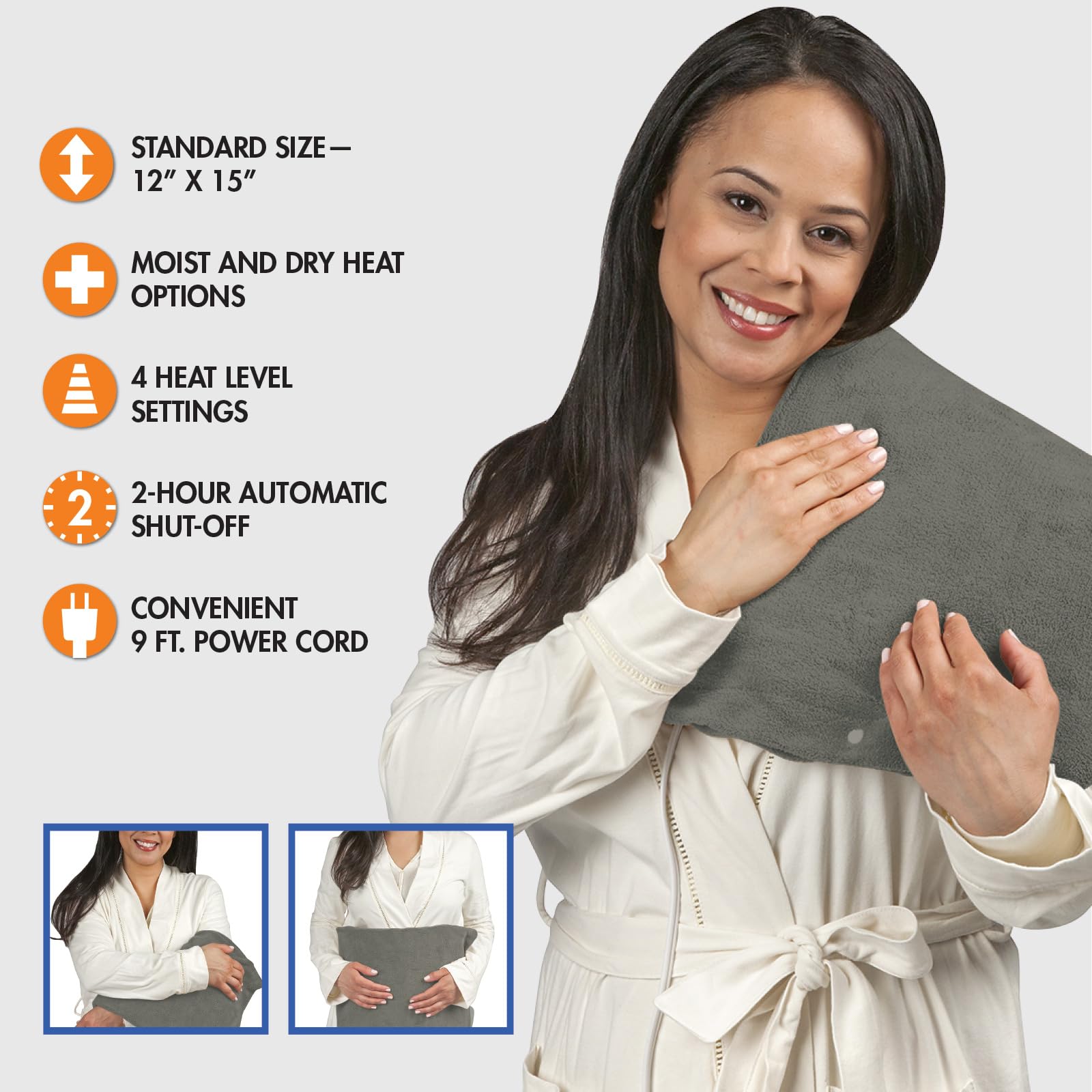 Pain Management Bundle 3-Piece | Personal Deep Tissue Massager | Muscle & Joint Pain Relief Gel | Deluxe Moist Dry Heating Pad | Therapeutic Care at Home | Whole Family Care Thera Care uk supplements