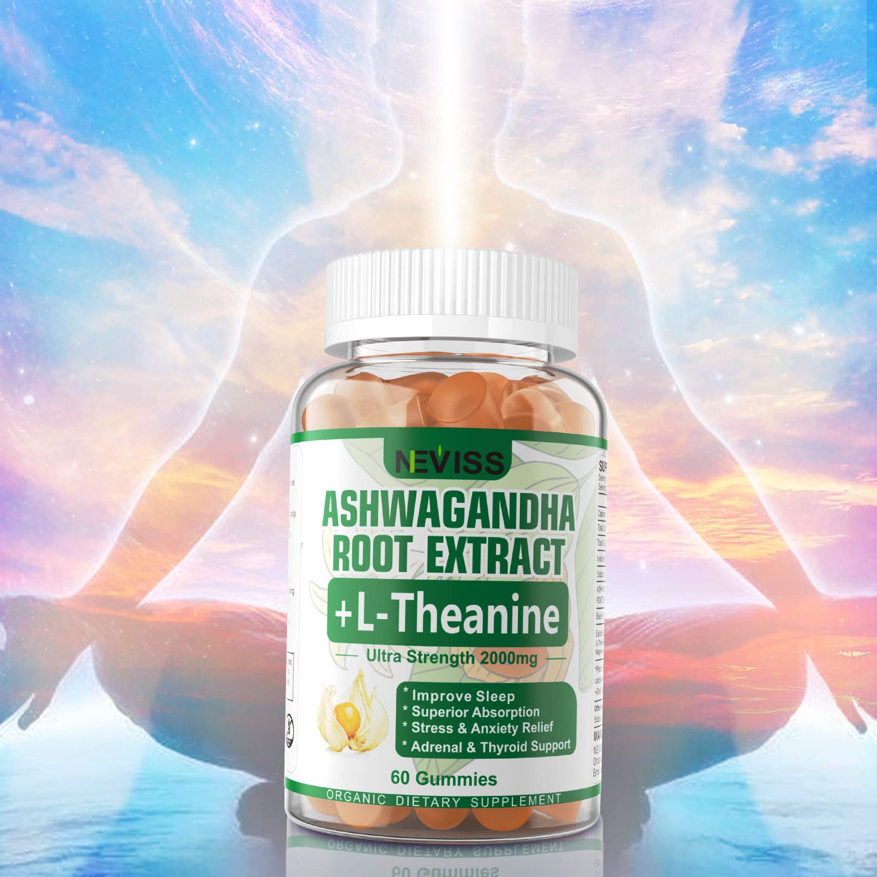 NEVISS Ashwagandha Gummies 2000mg, Feel Refreshed, Plus Proprietary Blend NEVISS uk supplements