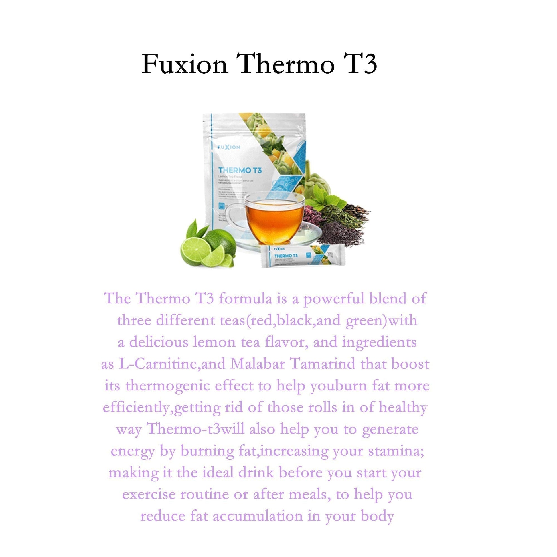 FuXion Thermo T3,Delicious Lemon Tea Flavor(Thermo TT3, 28 Sachets) CHNLML uk supplements