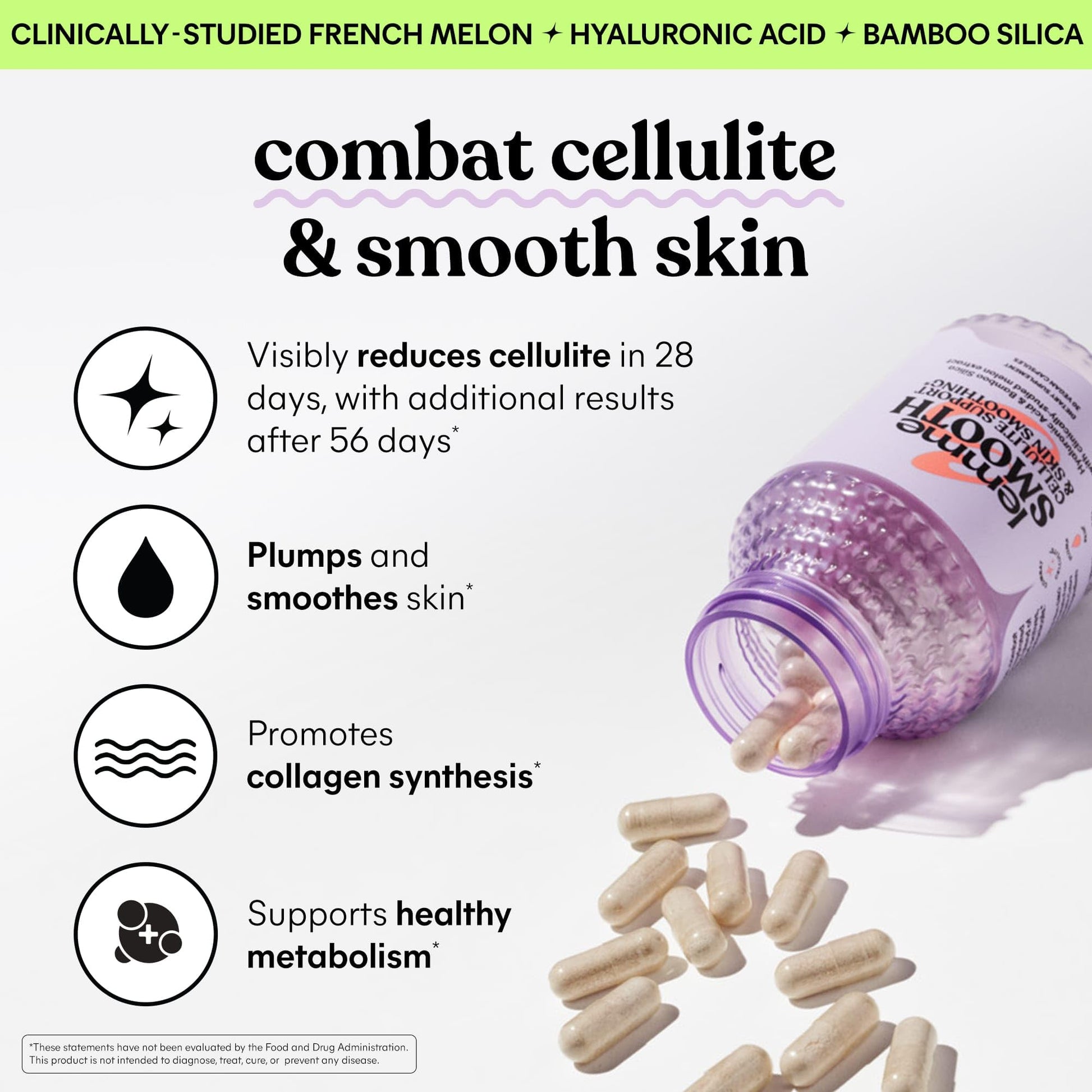 Lemme Glow Collagen Hair Gummies for Strong, Thick Hair & Reduced Shedding Smooth Anti Cellulite Capsules for Women, Smooth Legs & Thighs, Reduce Cellulite & Crepey Skin Bundle Lemme uk supplements
