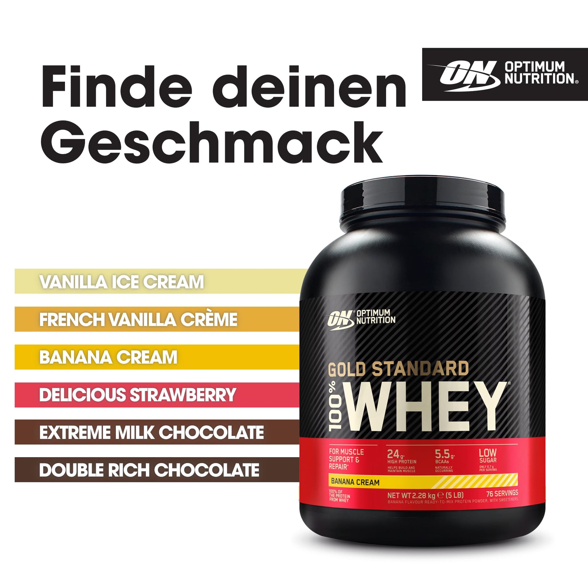 Optimum Nutrition Gold Standard 100% Whey Protein Powder, Banana Cream, 5 Pound Optimum Nutrition uk supplements