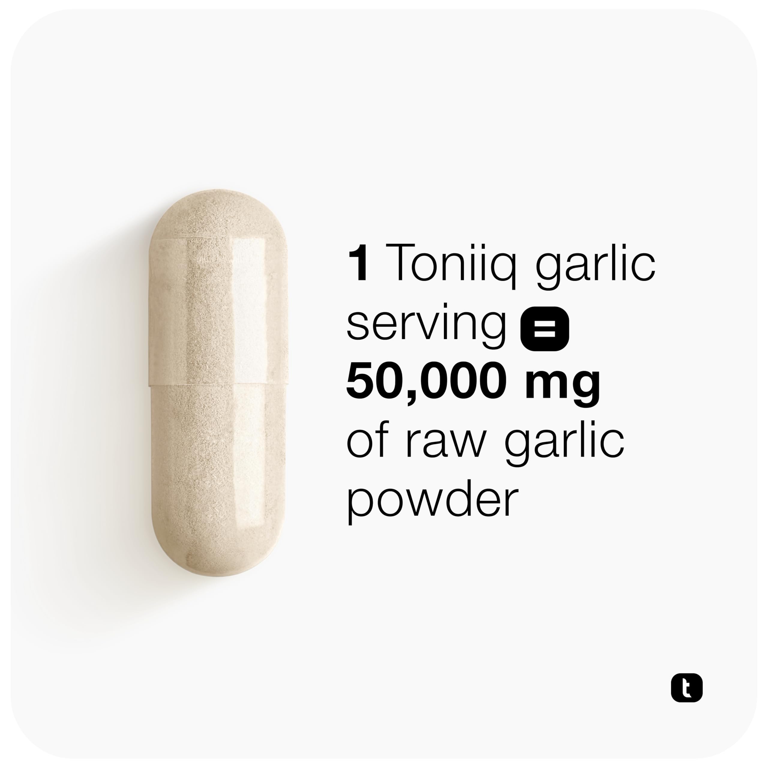Toniiq Garlic Capsules with 10,000mcg Allicin - Odorless - 50:1 Extract for Maximum Potency - Third-Party Lab Tested - 60 Vegetarian Capsules Toniiq uk supplements