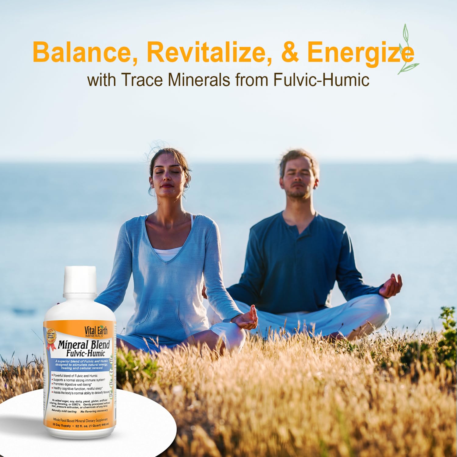 Vital Earth Minerals Detox and Wellness Support – Fulvic Humic Mineral Blend with 70+ Trace Minerals + Super Multi, Liquid Multivitamins, MTHFR Enhancement, 32 OZ Ea Vital Earth Minerals uk supplements