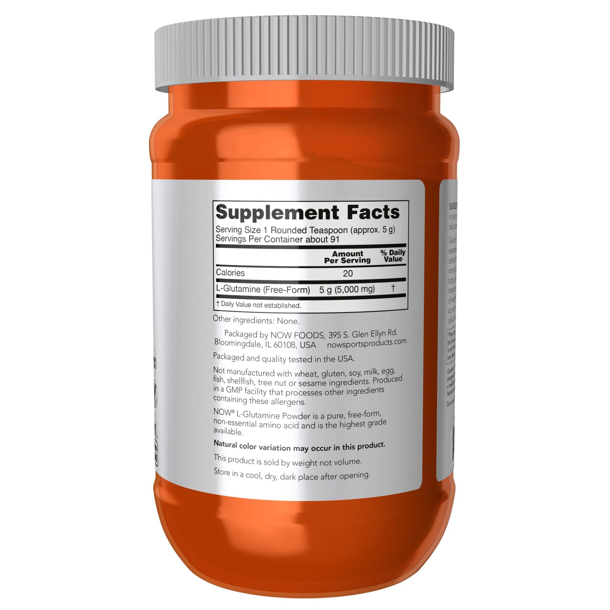 NOW Foods Sports Nutrition, L-Glutamine Pure Powder, Nitrogen Transporter*, Amino Acid, 1-Pound NOW Foods uk supplements