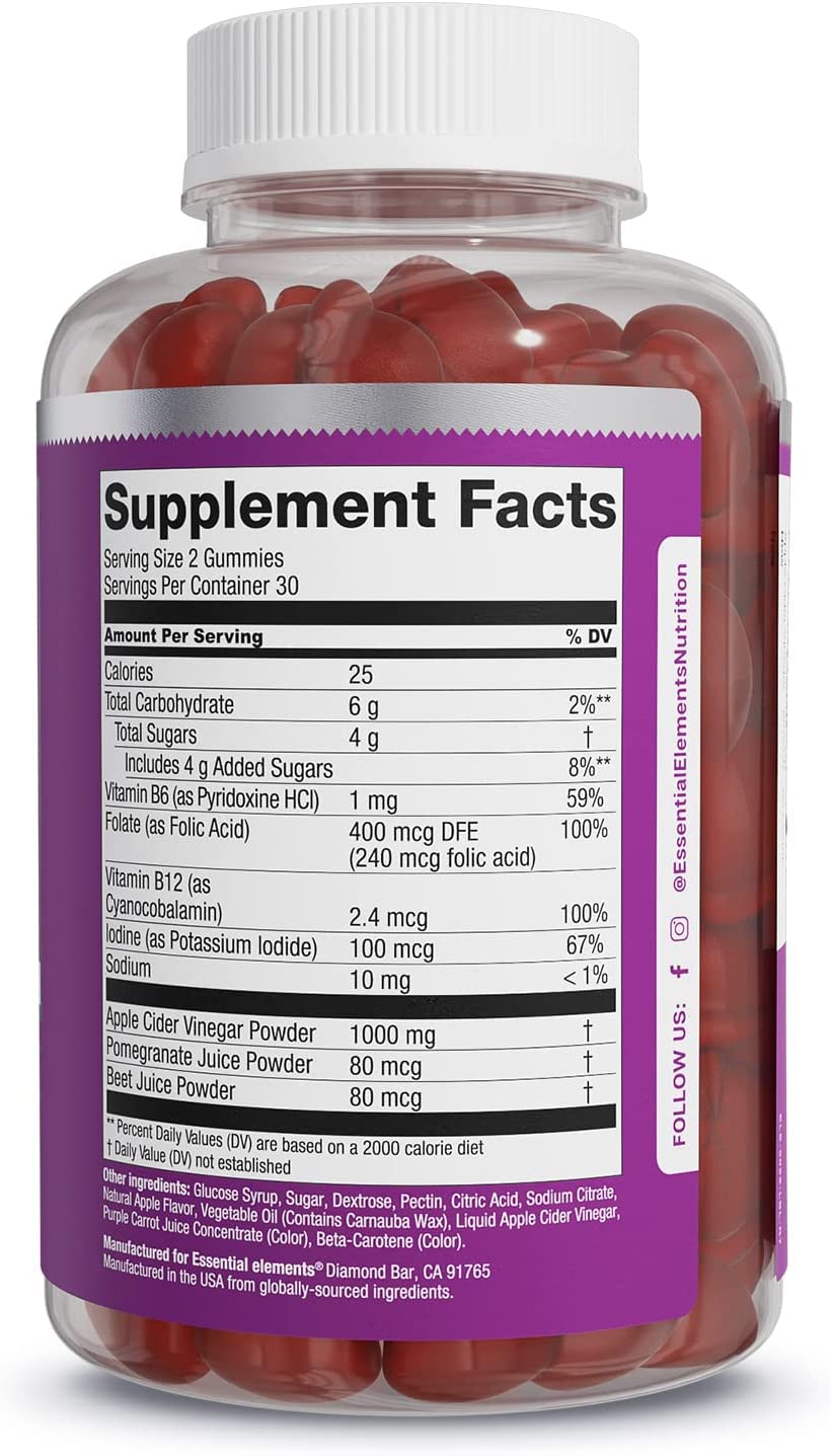 Essential Elements Apple Cider Vinegar Gummies from The Mother - Naturally-Sourced Essential Elements uk supplements