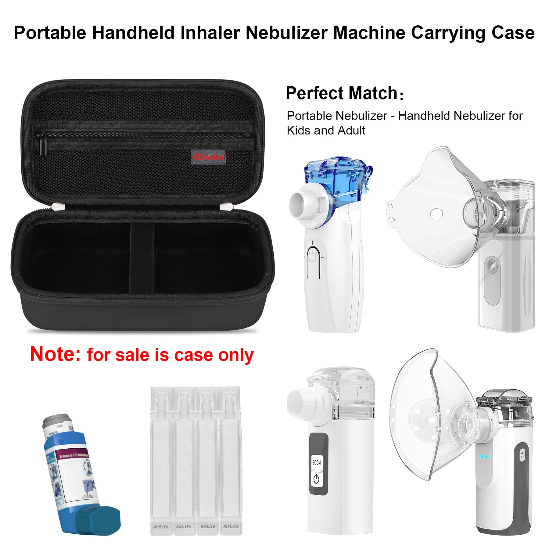 Elonbo Carrying Case for Portable Handheld Inhaler Nebulizer Machine for Adults and Kids Elonbo uk supplements
