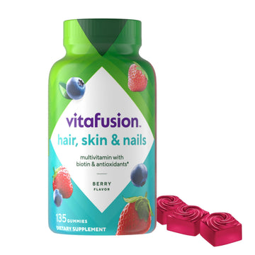 Vitafusion Gorgeous Hair, Skin & Nails Multivitamin Gummy Vitamins, plus Biotin and Antioxidant vitamins C&E, Raspberry Flavor Vitafusion uk supplements