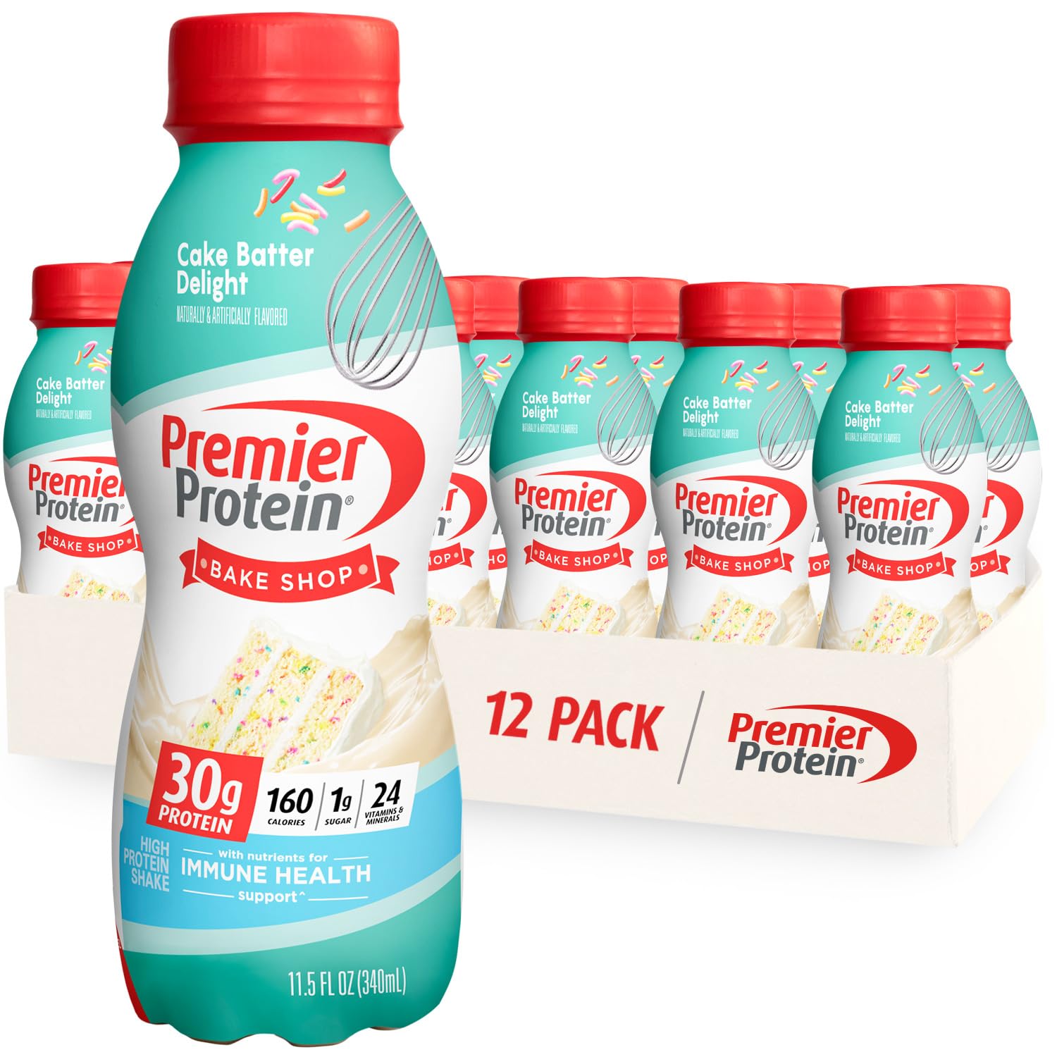 Premier Protein Shake, Cake Batter, 30g Protein, 1g Sugar, 24 Vitamins & Minerals Premier Protein uk supplements