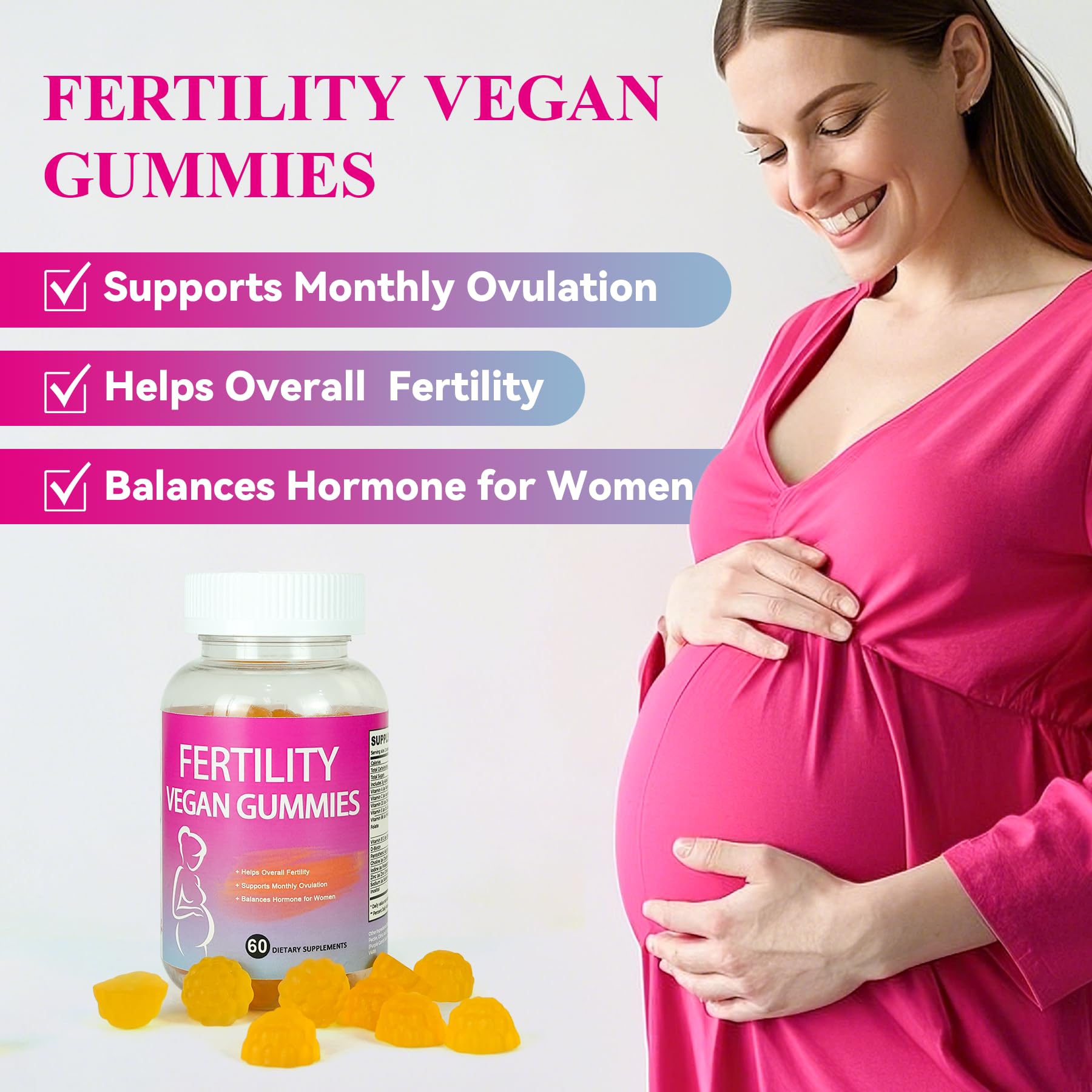 Fertility Gummies for Women to Get Pregnant Fast, Folic Acid Conception Gummies to Boost Fertility for Her, 60 Count Fertility Vitamin Gummy Support Hormone Balance, Ovulation & Period Cycle Aromlife uk supplements